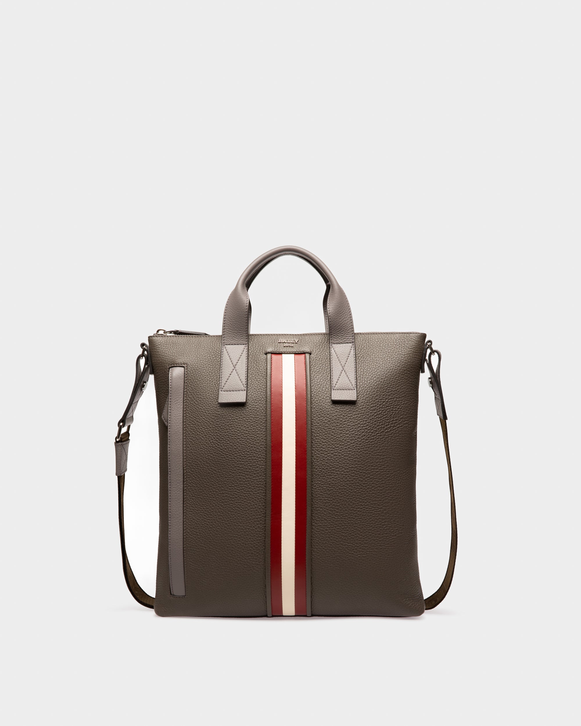 Higgins Leather Tote In Army Green - Men's - Bally - 01