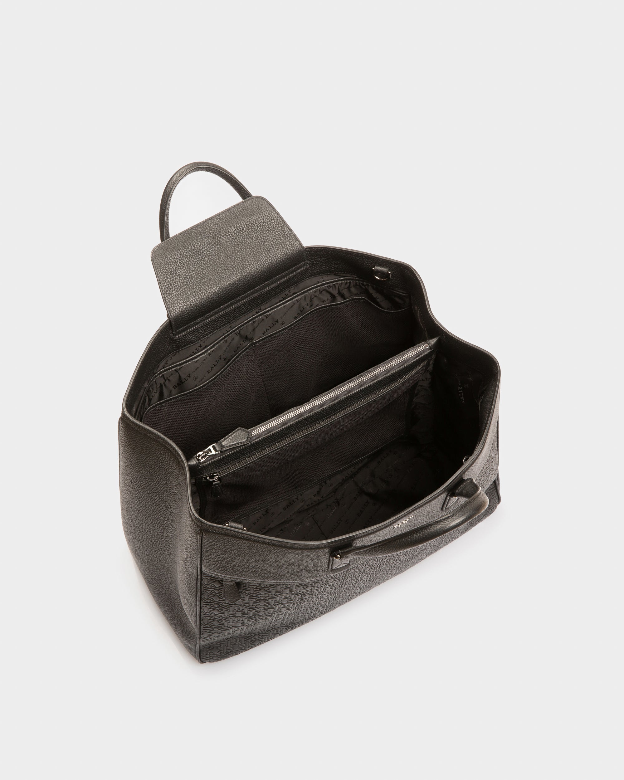 Brako Leather Tote In Black - Men's - Bally - 04