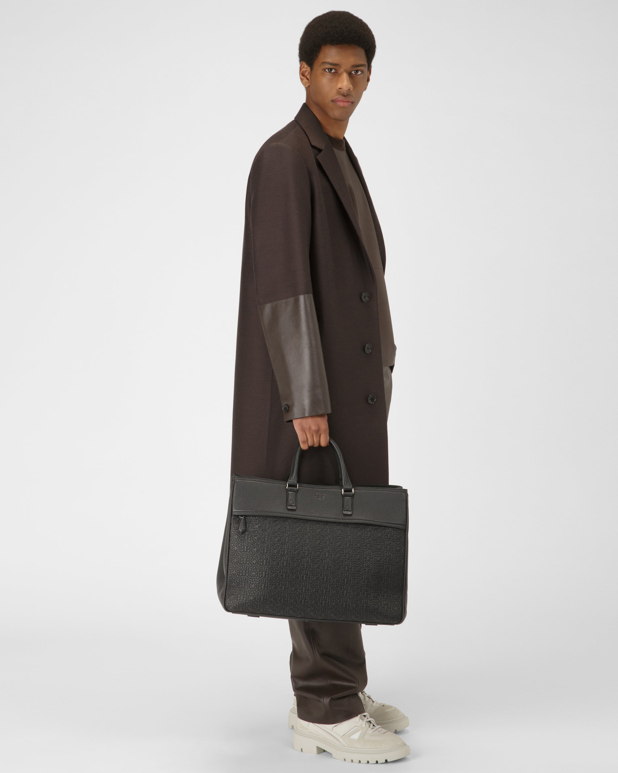 Brako Leather Tote In Black - Men's - Bally - 06