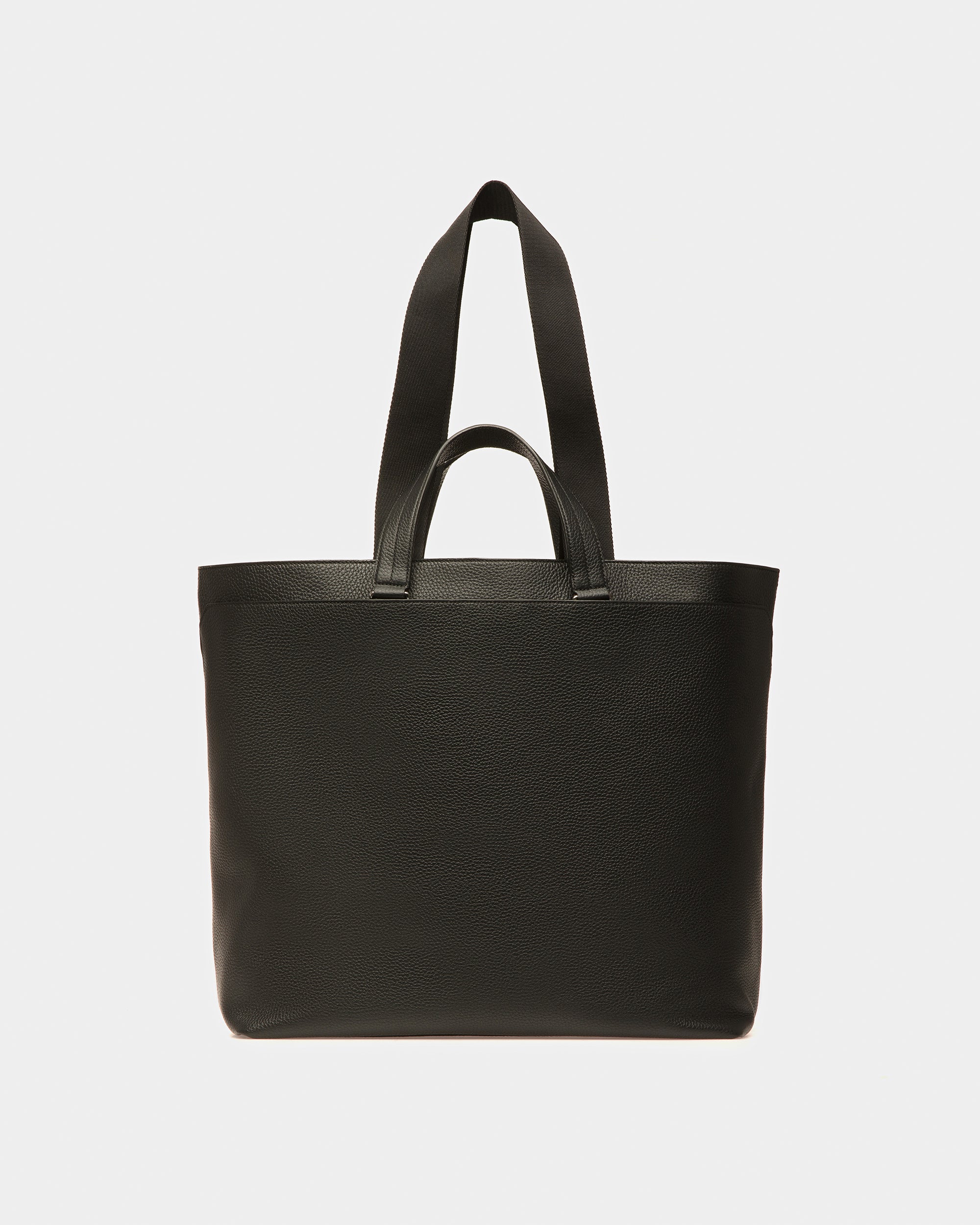 Havid Leather Tote In Black And Palladium - Men's - Bally - 03