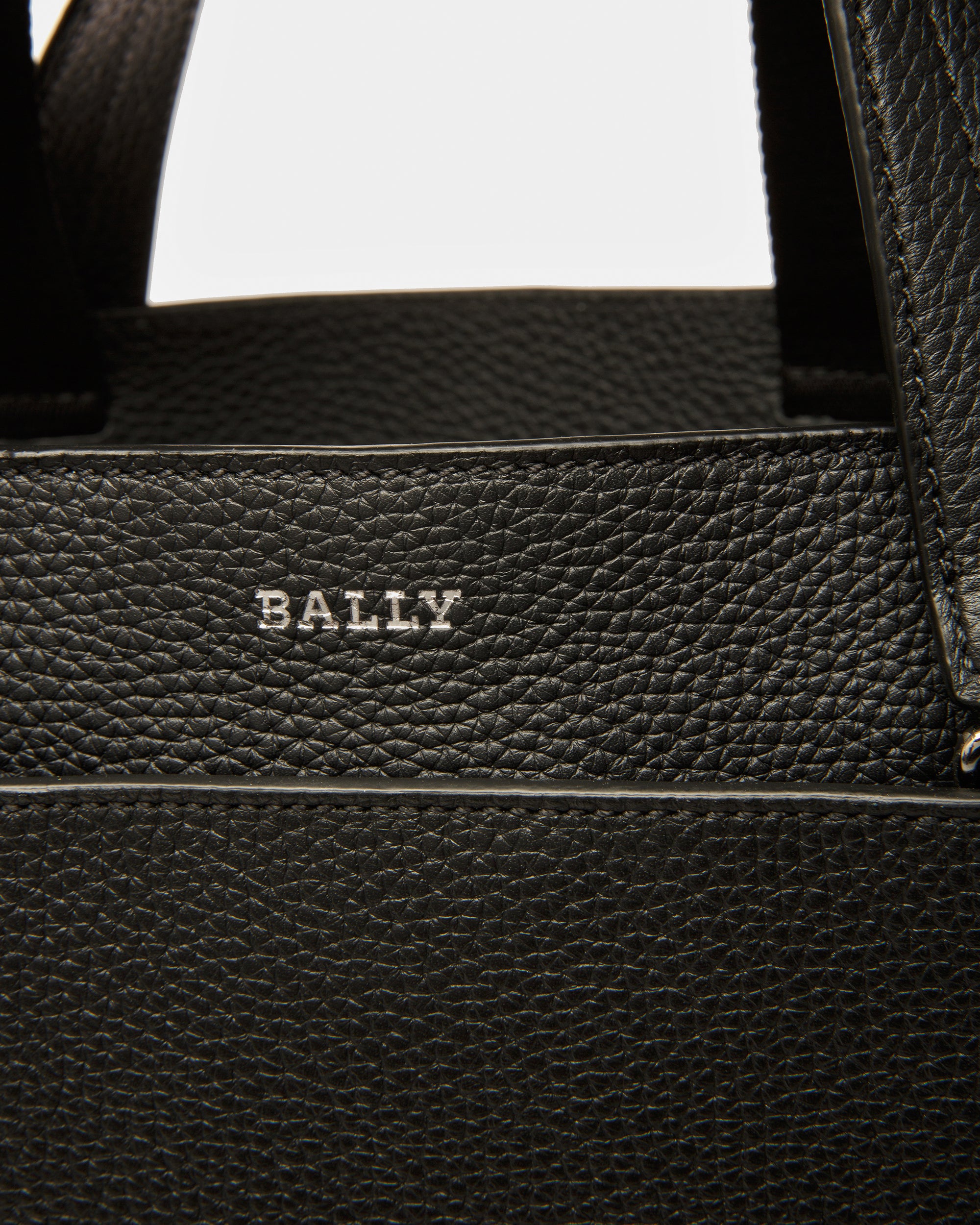 Havid Leather Tote In Black And Palladium - Men's - Bally - 05