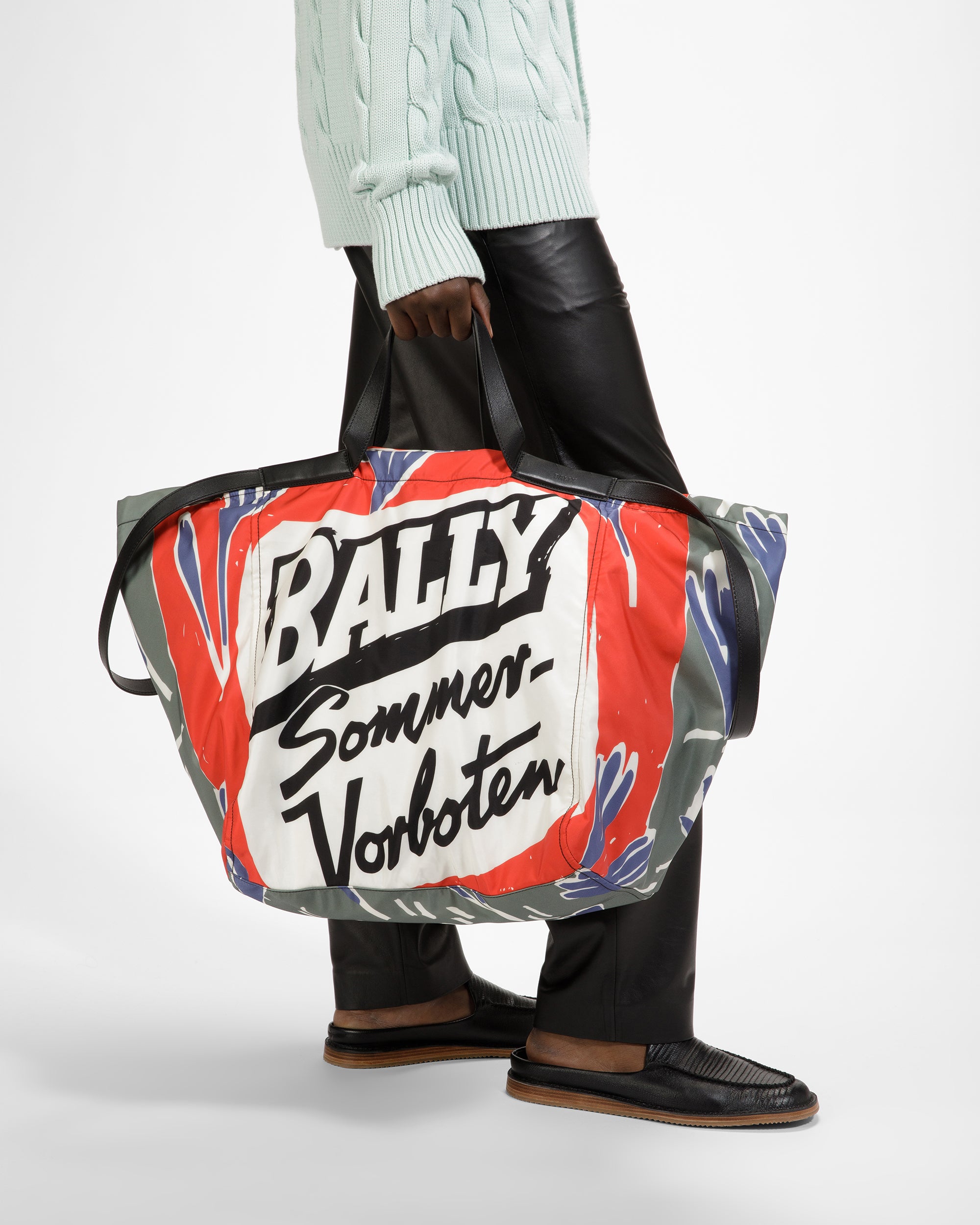 Billboard Nylon And Fabric Tote In Sage - Men's - Bally - 03
