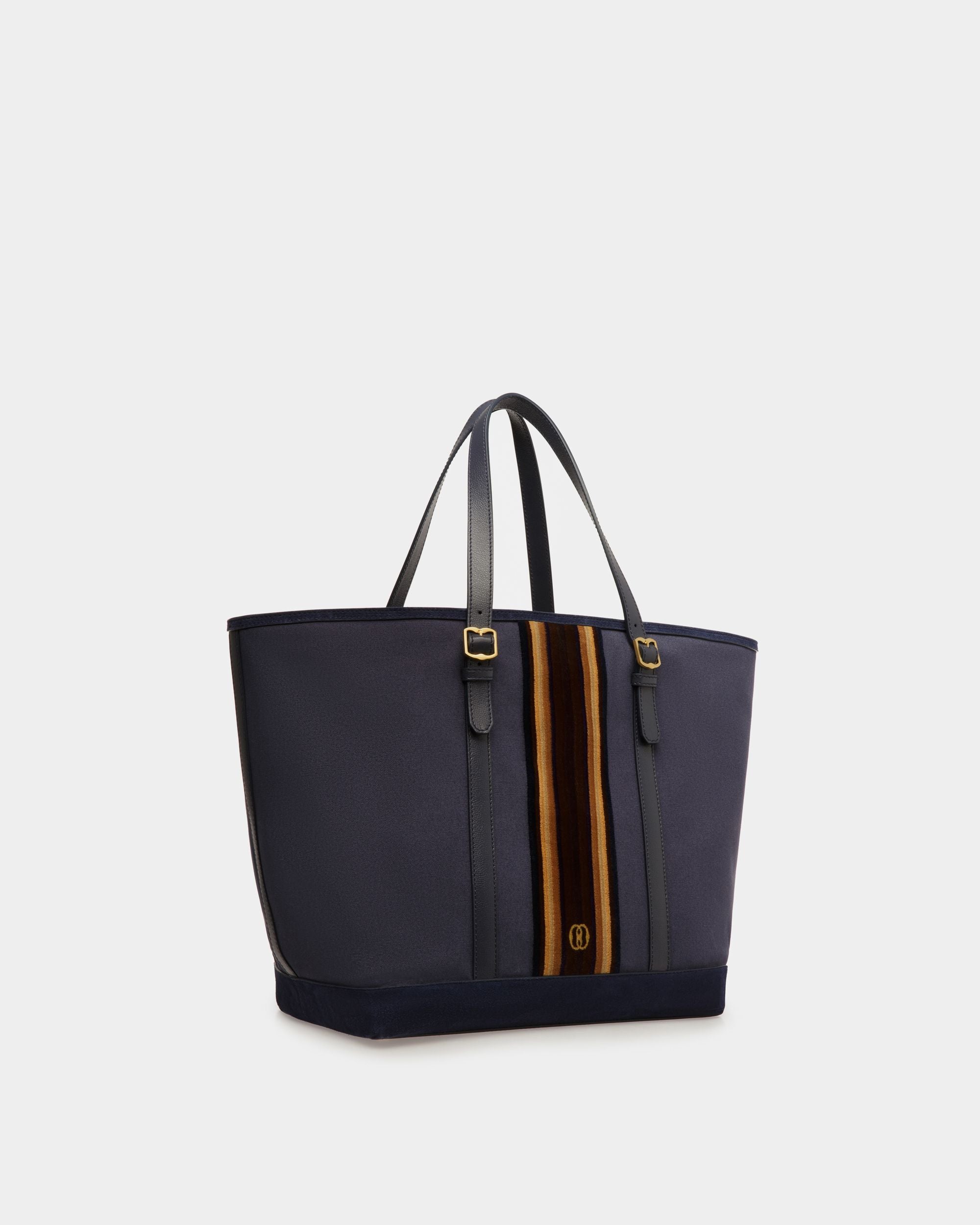 Gare Tote Bag In Marine Fabric - Men's - Bally - 04