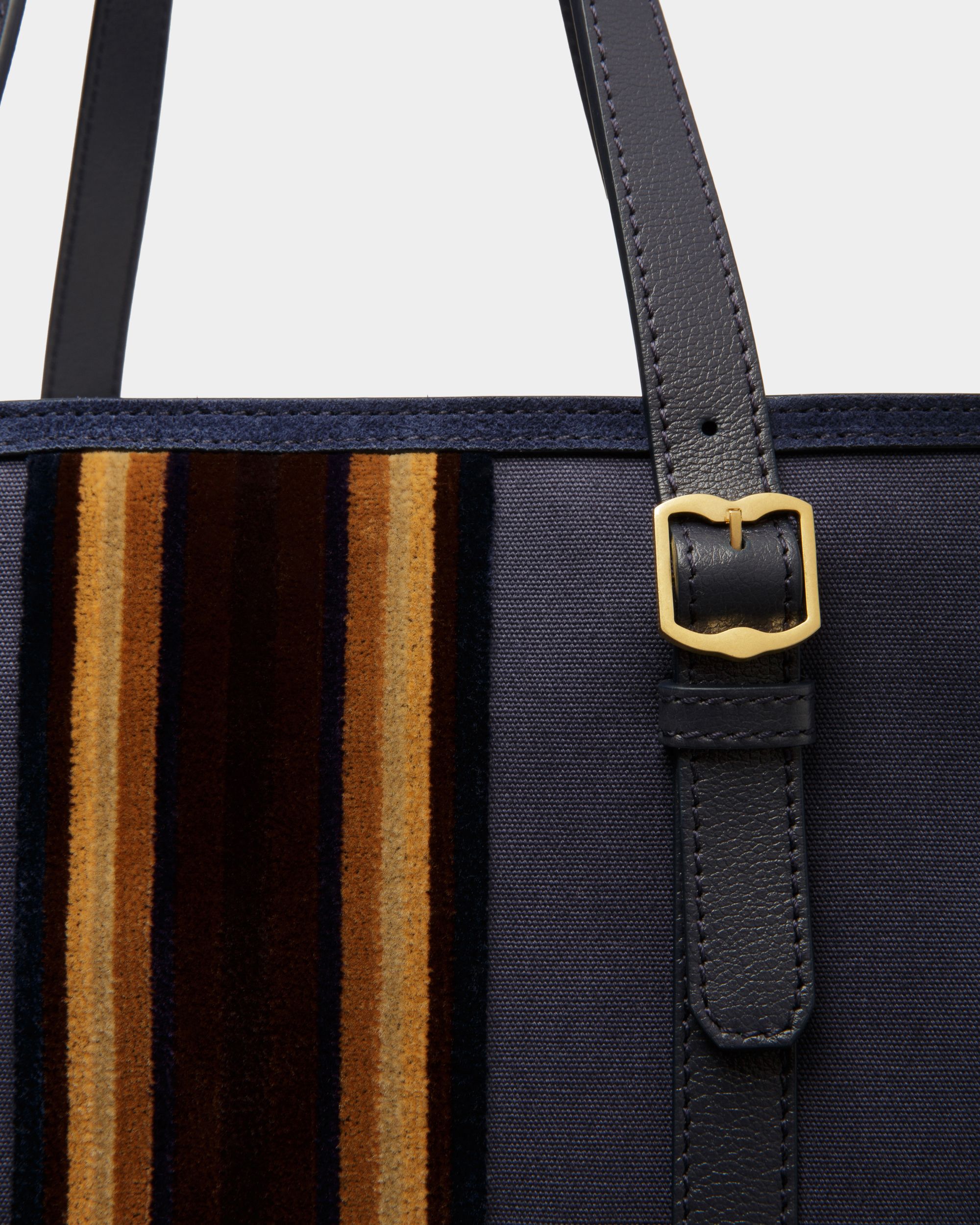 Gare Tote Bag In Marine Fabric - Men's - Bally - 06