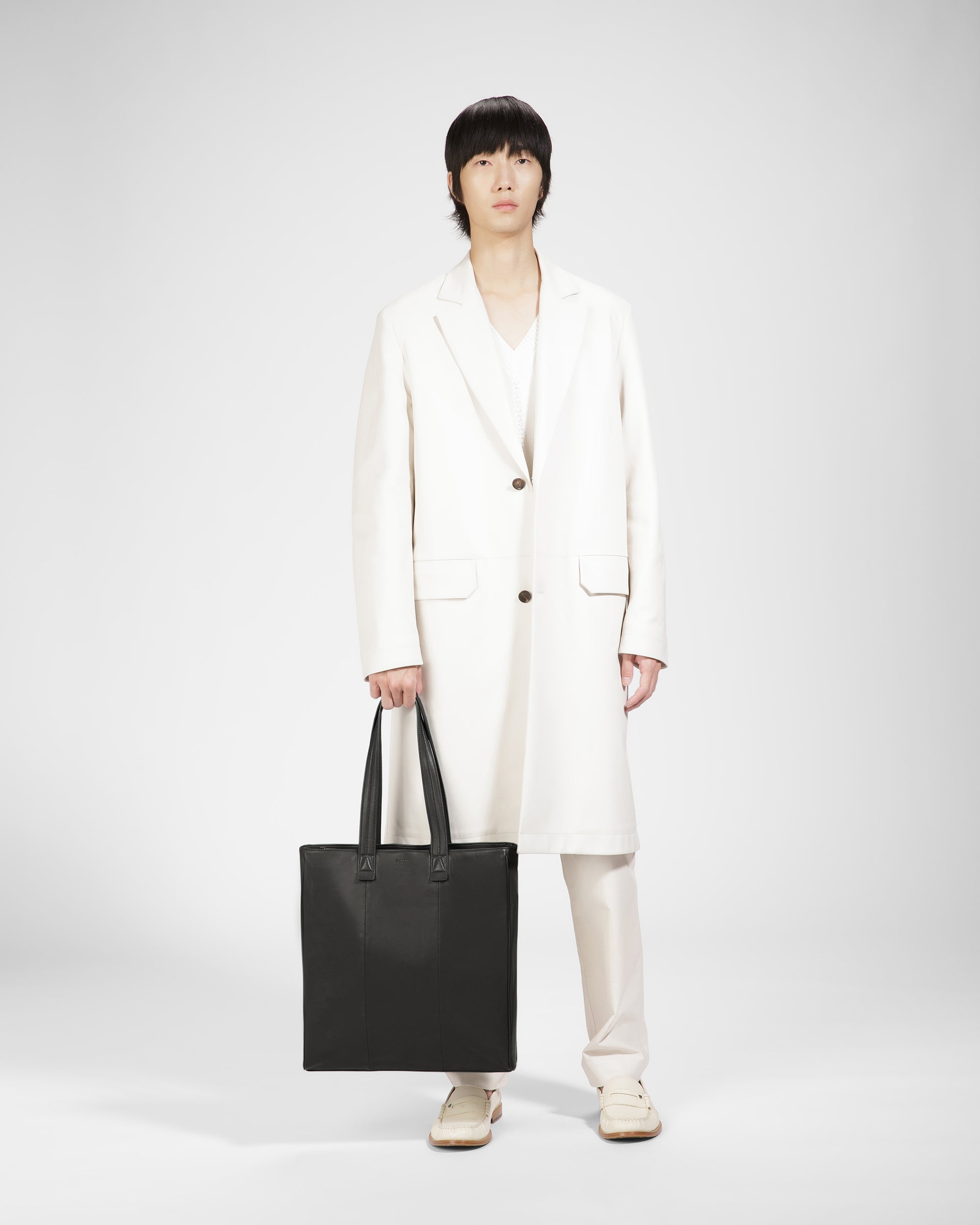 Arienn Leather Tote In Black - Men's - Bally - 08