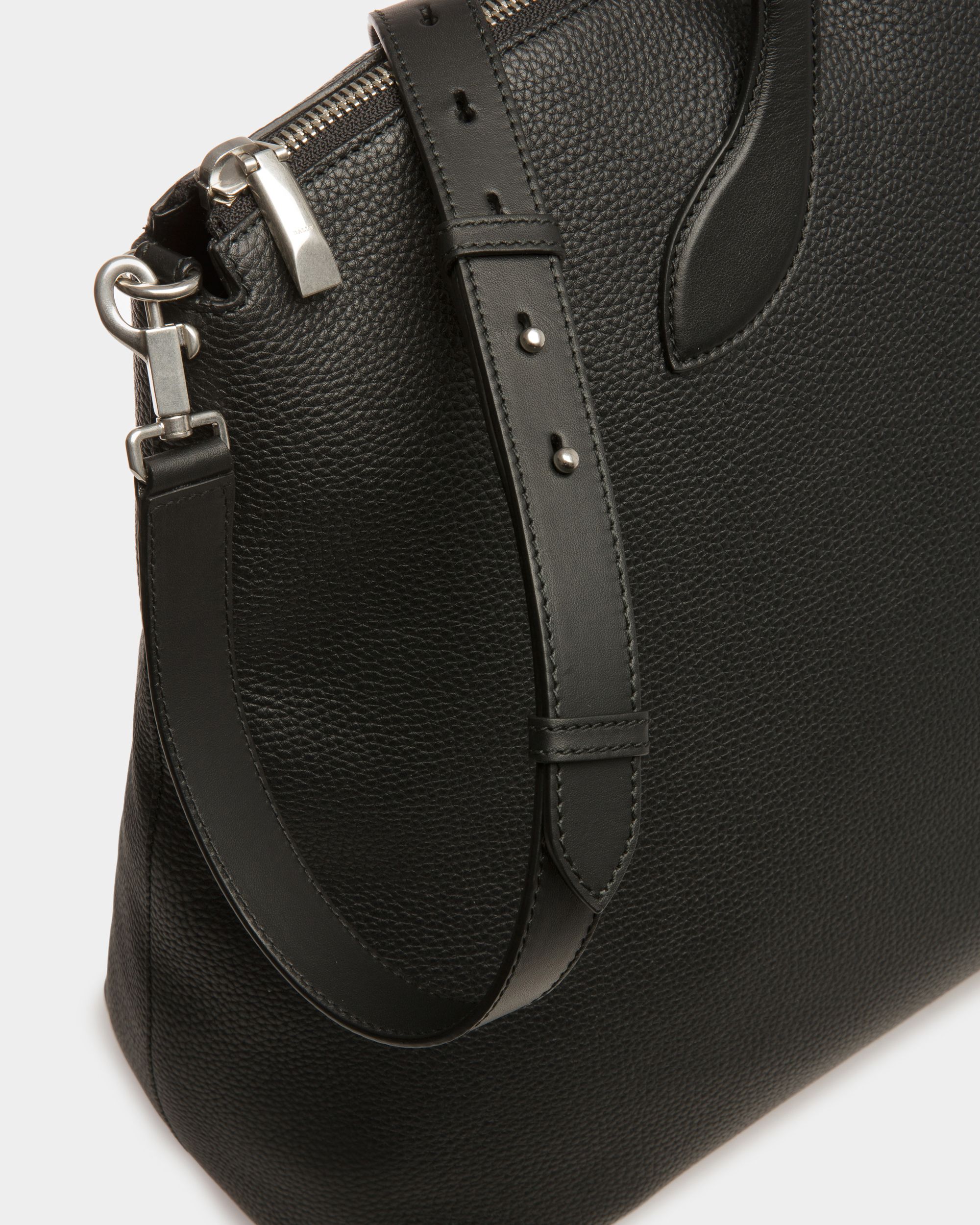 Lago Tote Bag In Black Leather - Men's - Bally - 05