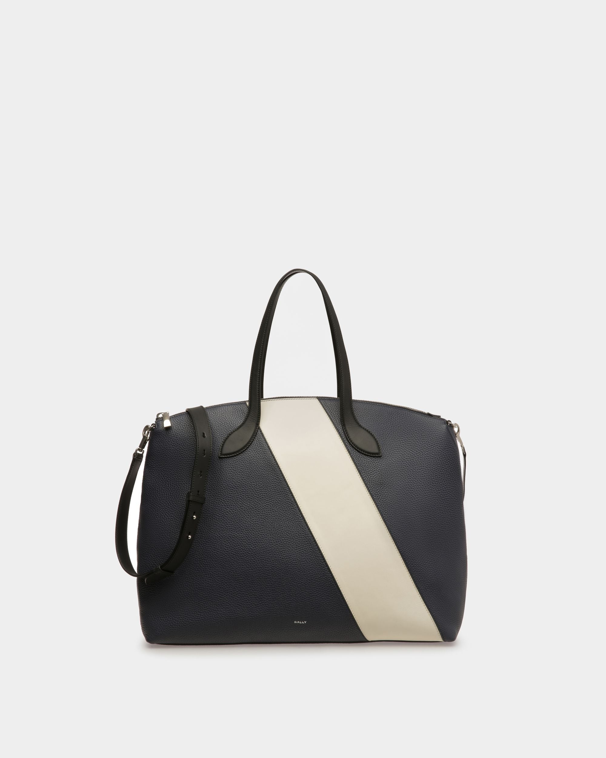 Lago Tote Bag In Midnight Leather - Men's - Bally - 01