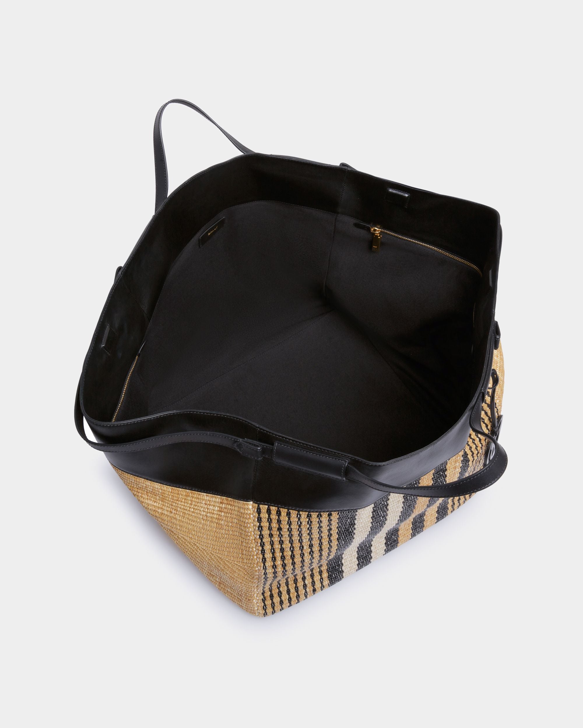 Billboard Tote In Natural And Black Fabric - Men's - Bally - 04