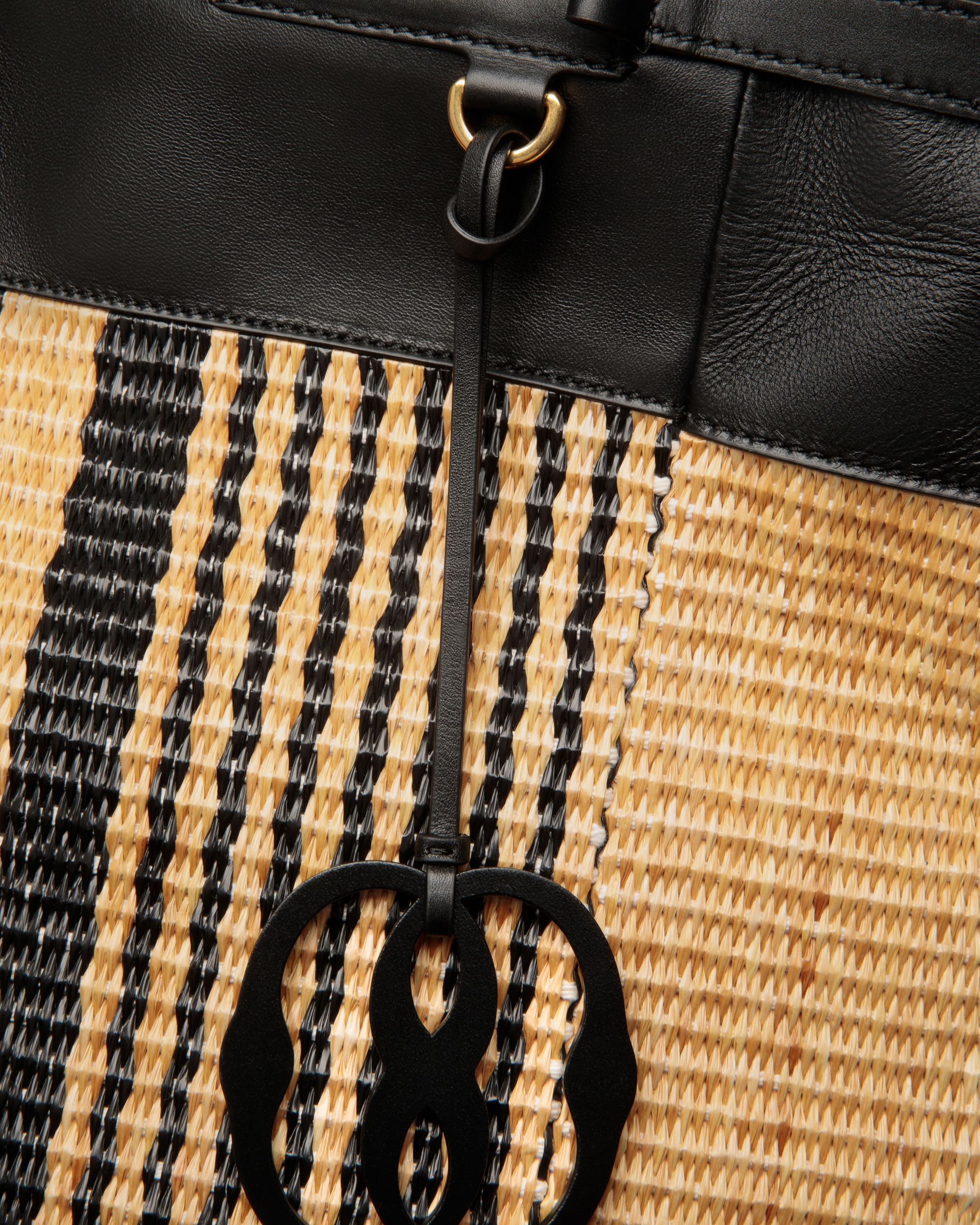 Billboard Tote In Natural And Black Fabric - Men's - Bally - 05