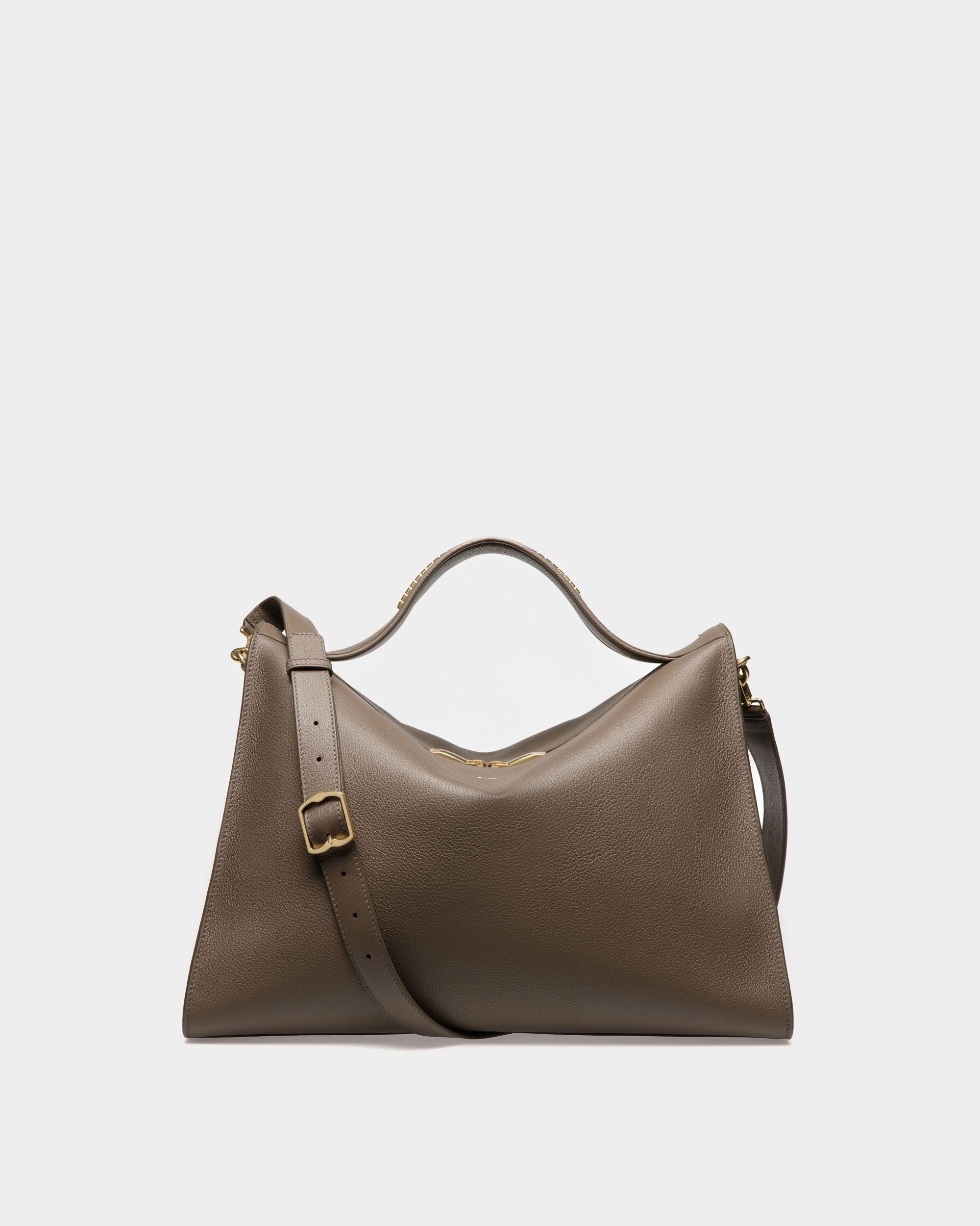 Arkle Soft Tote Bag In Grey Leather - Men's - Bally - 01