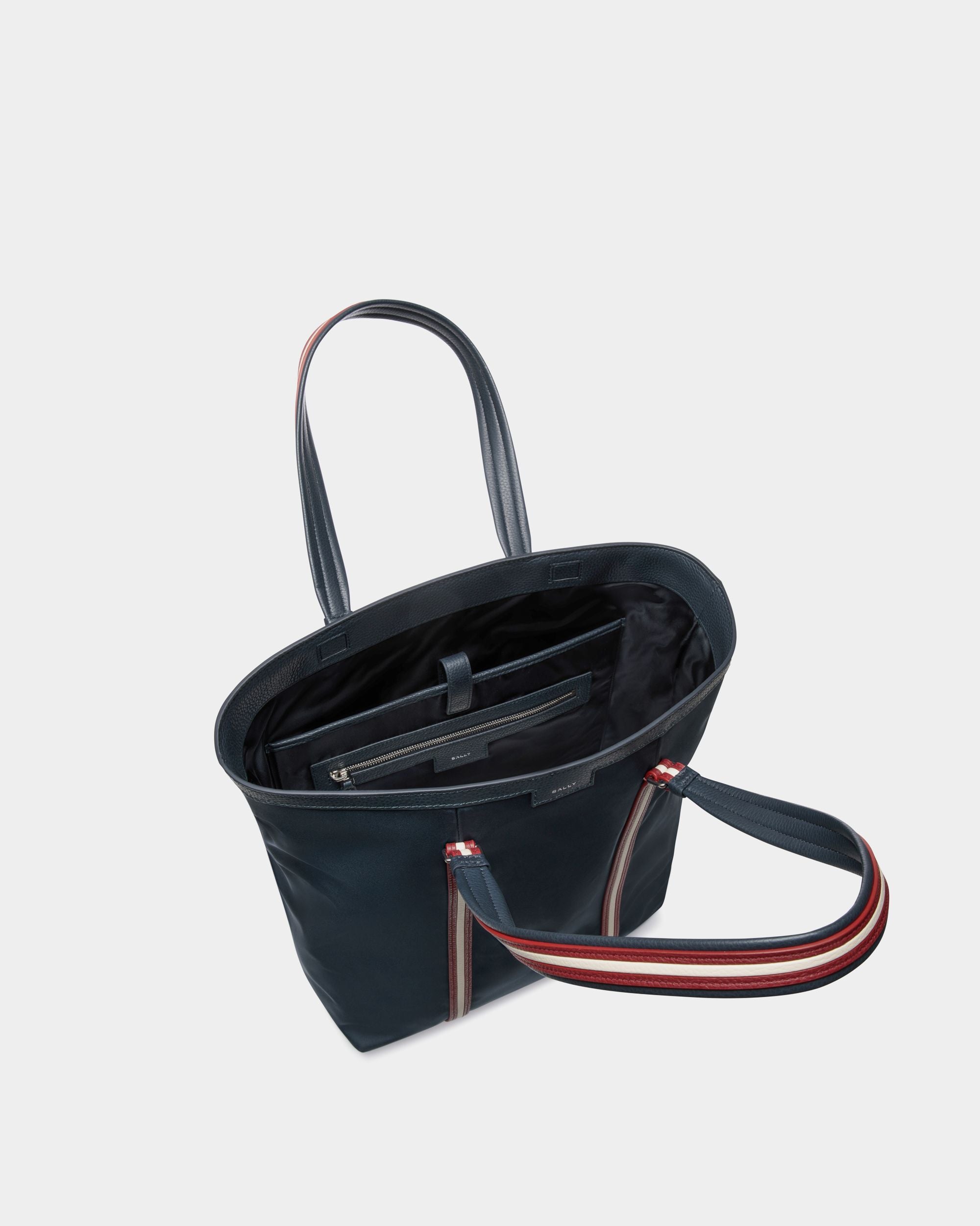 Code Tote In Navy Blue Nylon - Men's - Bally - 04