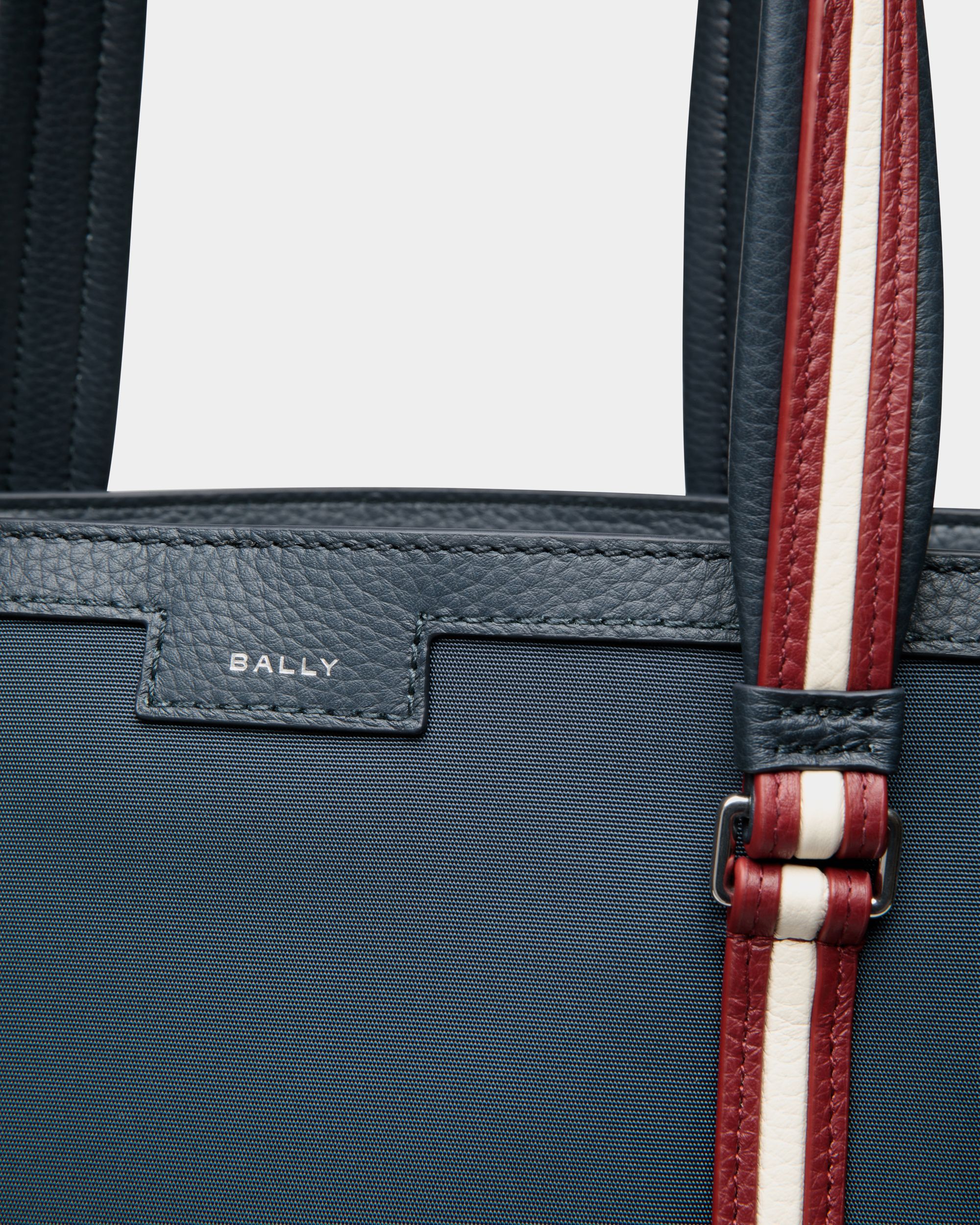 Code Tote In Navy Blue Nylon - Men's - Bally - 05