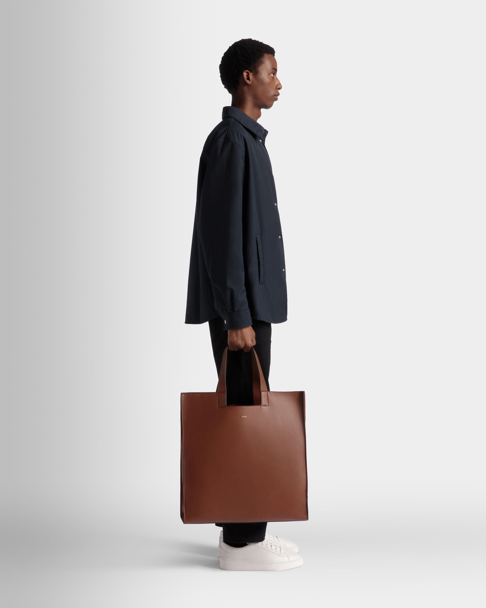 Easy Bally Tote In Brown Leather - Men's - Bally - 02