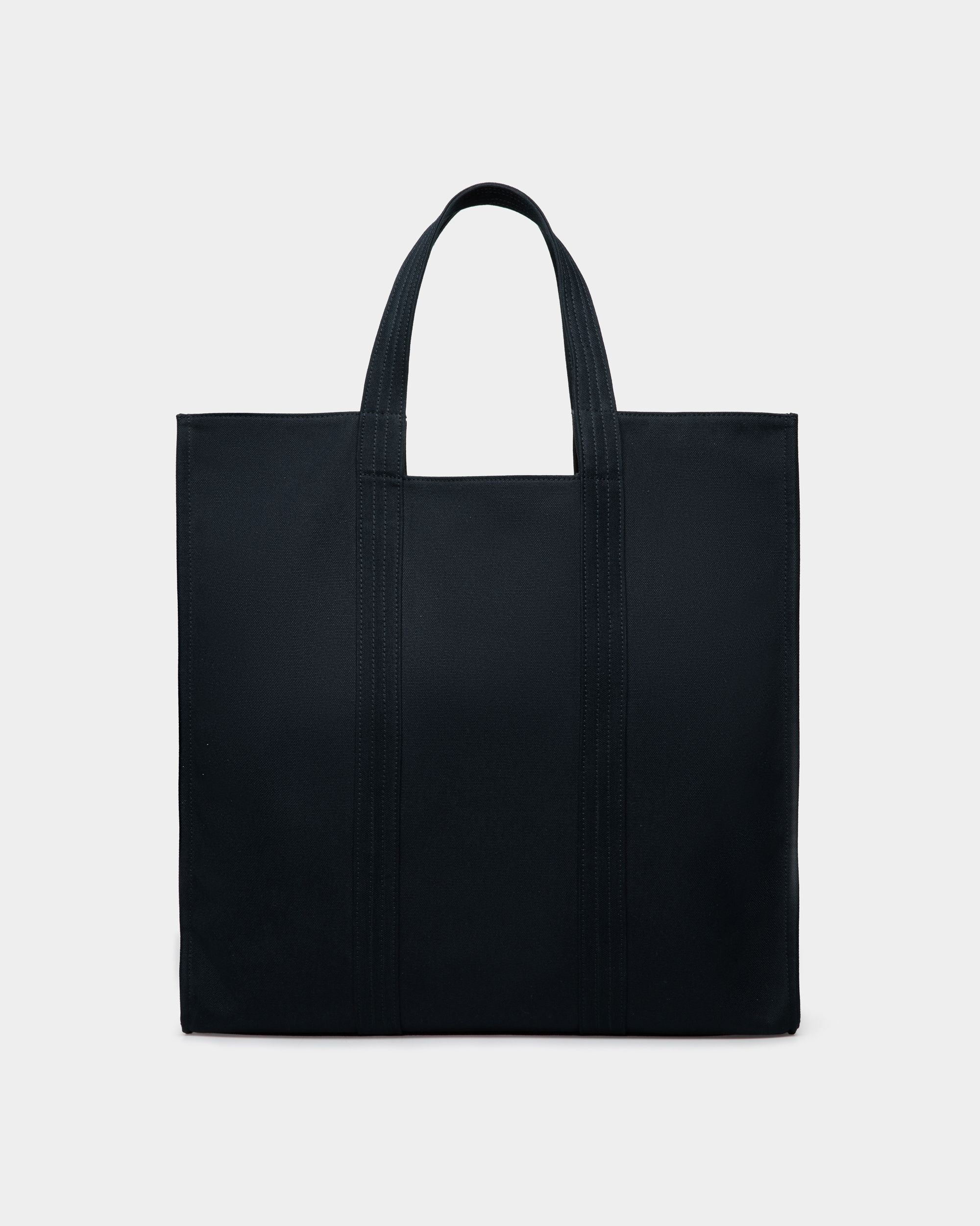 Easy Bally Tote In Navy Blue Cotton Canvas - Men's - Bally - 02