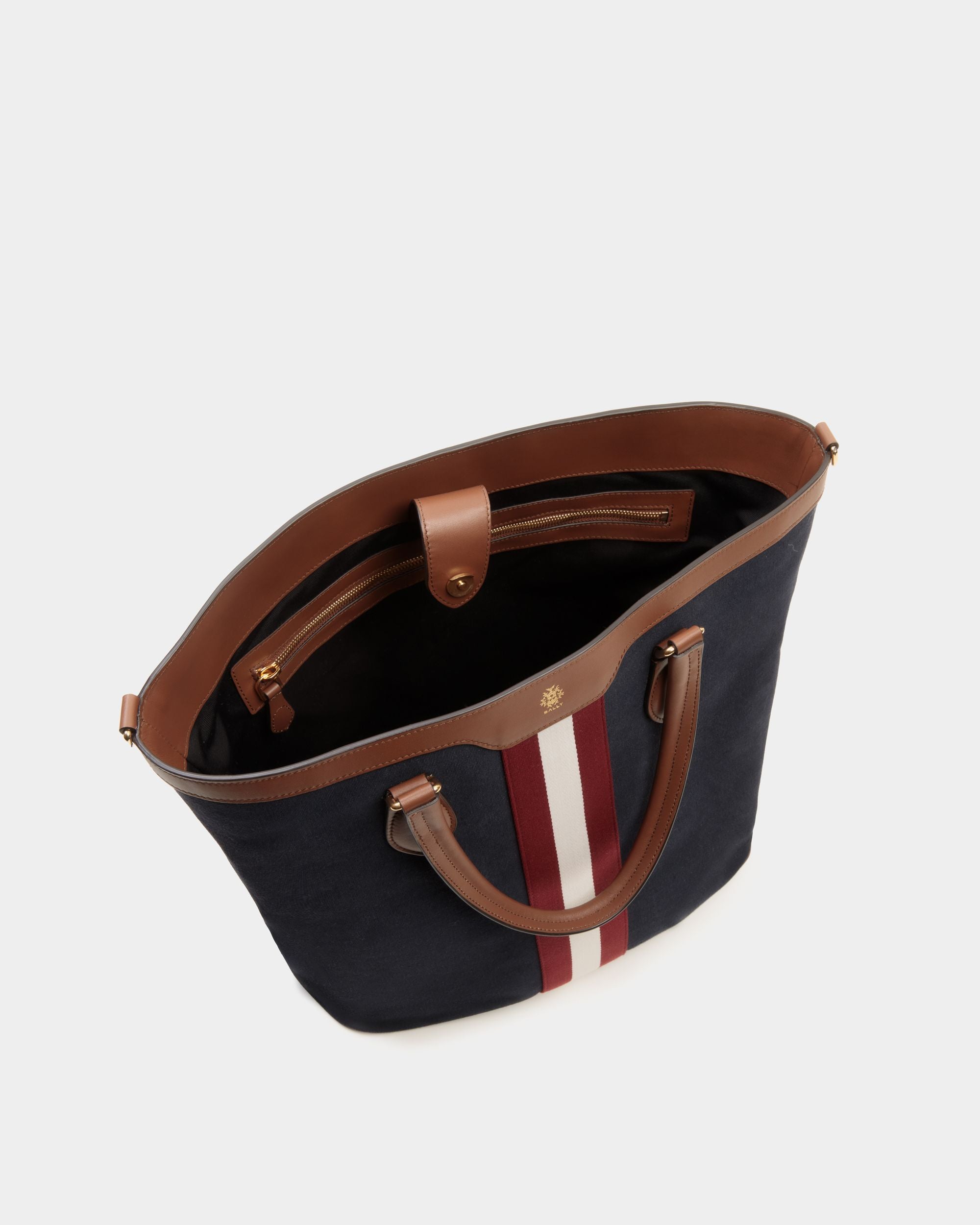 Beckett Tote in Navy Blue Cotton Canvas - Men's - Bally - 05