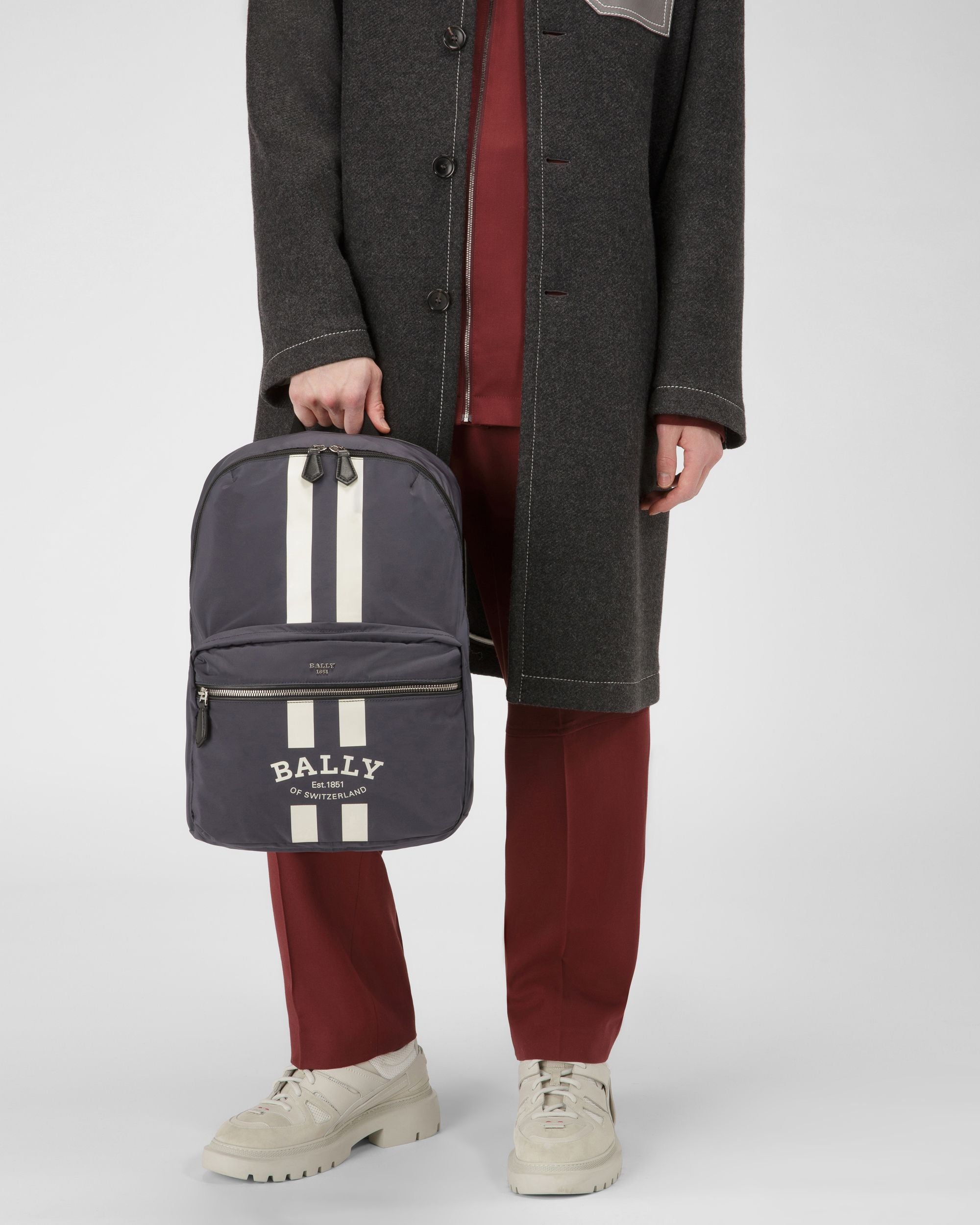 Fixie Nylon Backpack In Navy - Men's - Bally - 01