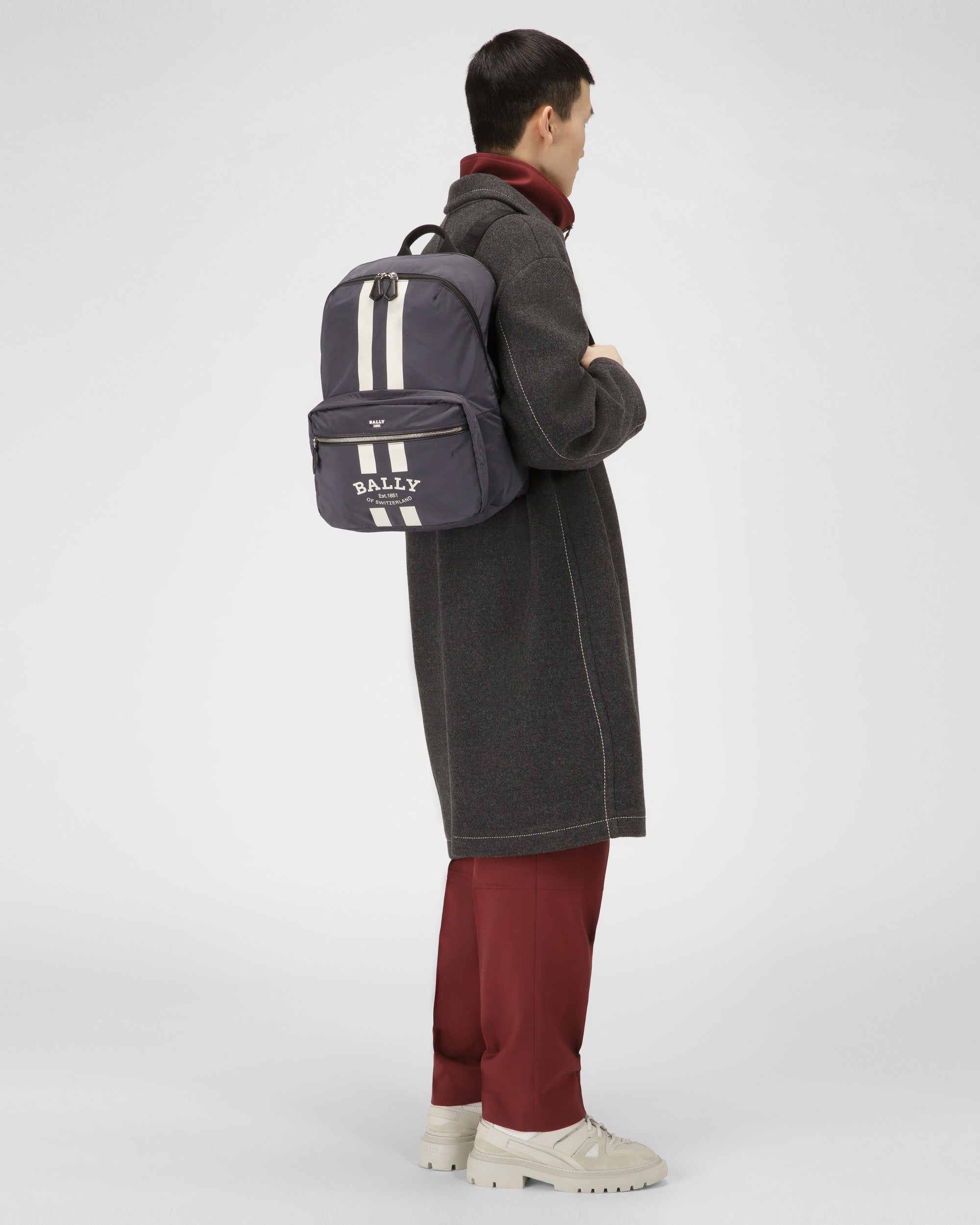 Fixie Nylon Backpack In Navy - Men's - Bally - 02