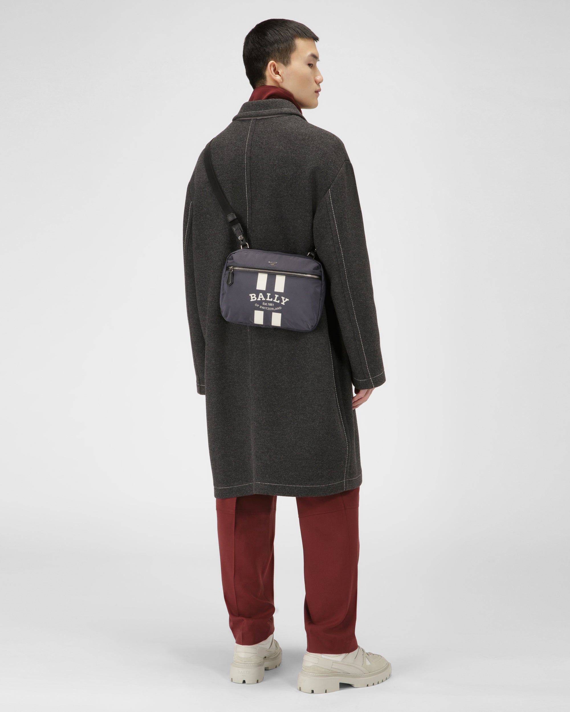 Fixie Nylon Backpack In Navy - Men's - Bally - 03