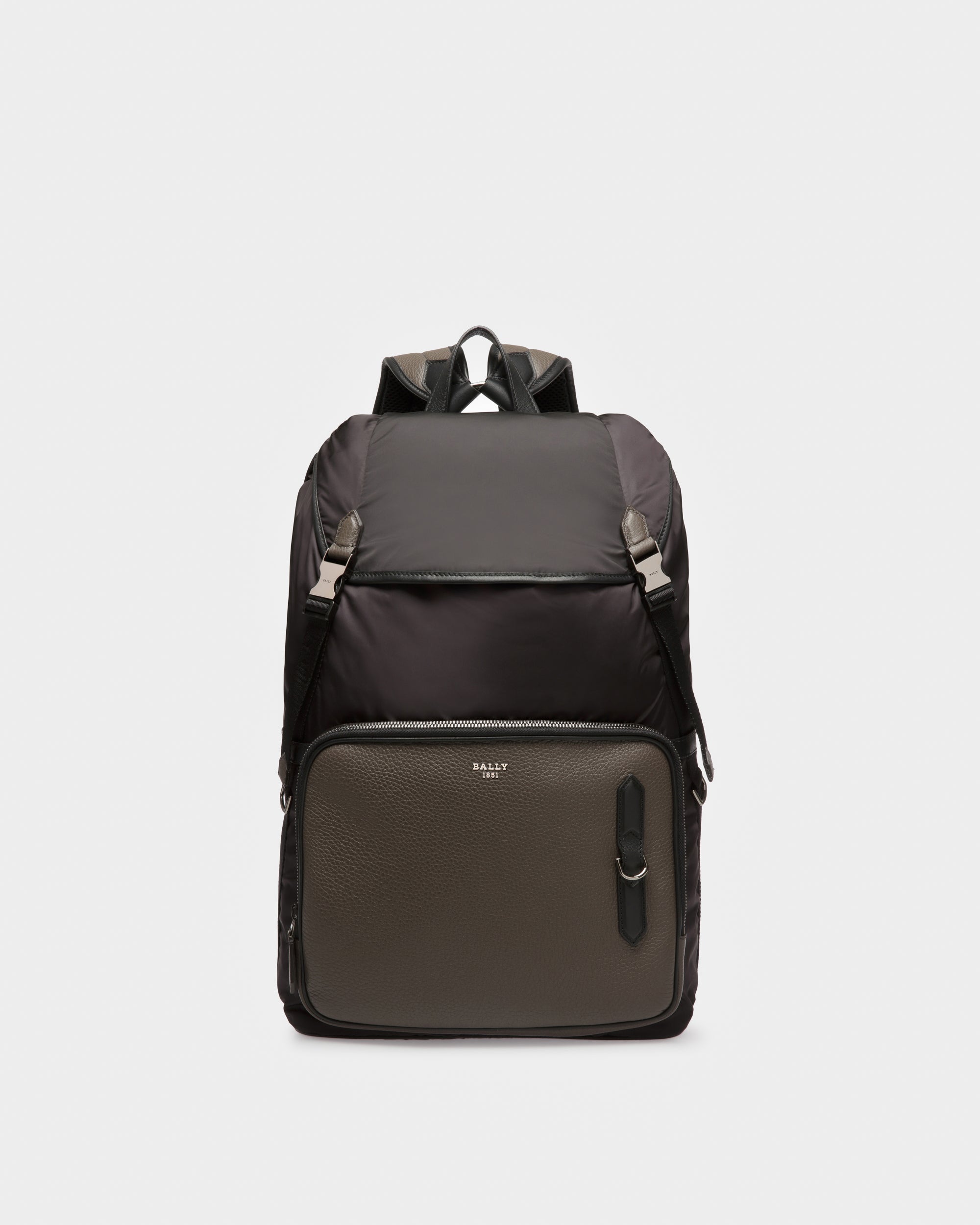 Bergmann Recycled Nylon Backpack In Black - Men's - Bally - 01