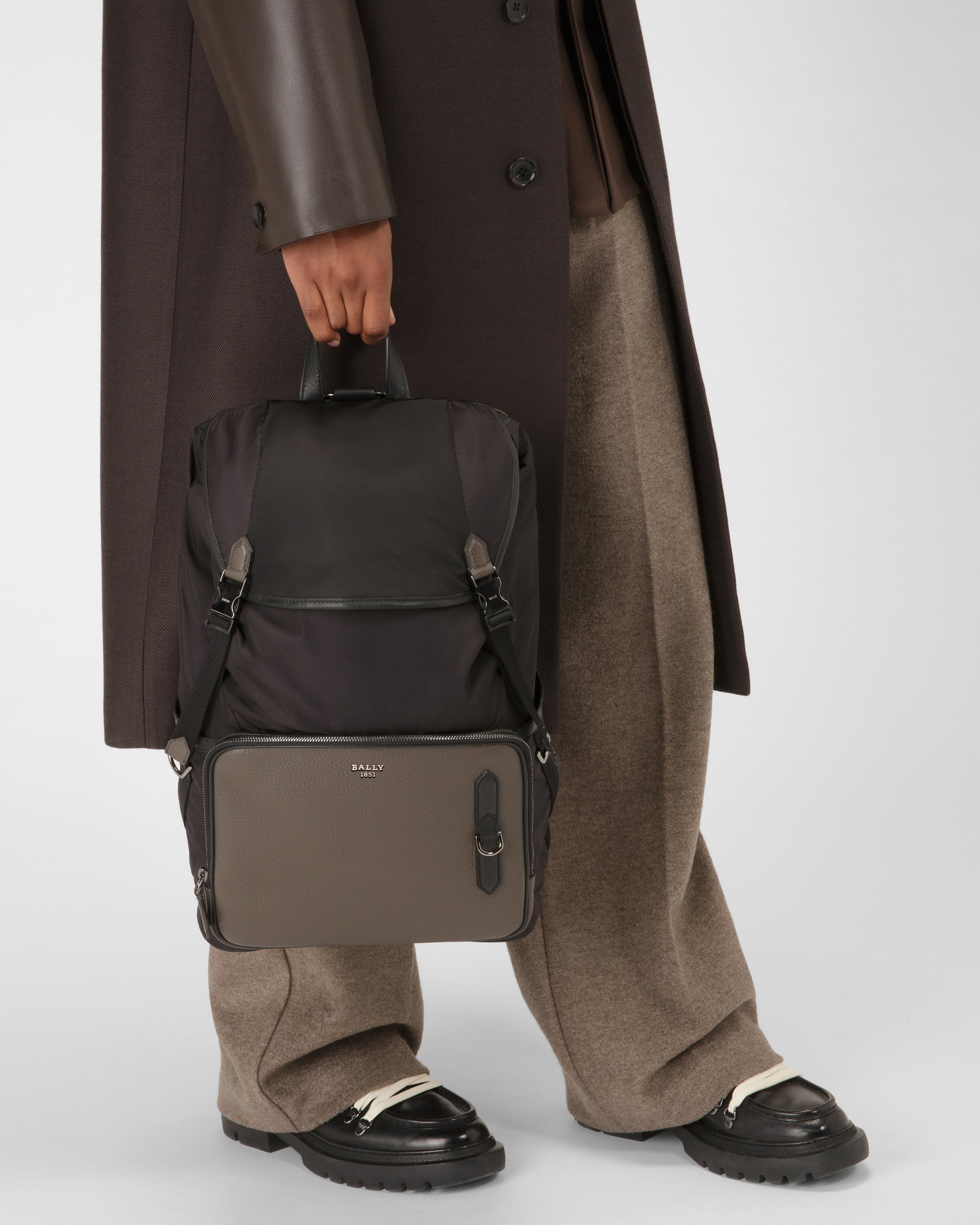 Bergmann Recycled Nylon Backpack In Black - Men's - Bally - 02
