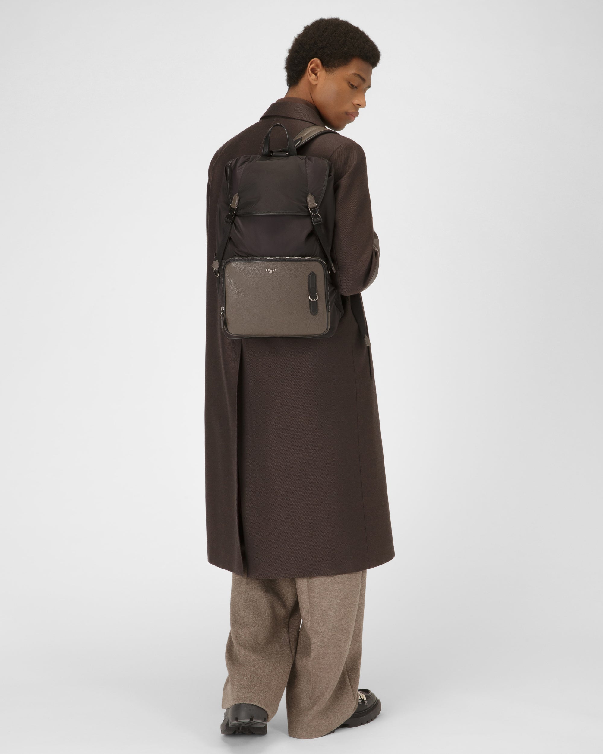 Bergmann Recycled Nylon Backpack In Black - Men's - Bally - 06