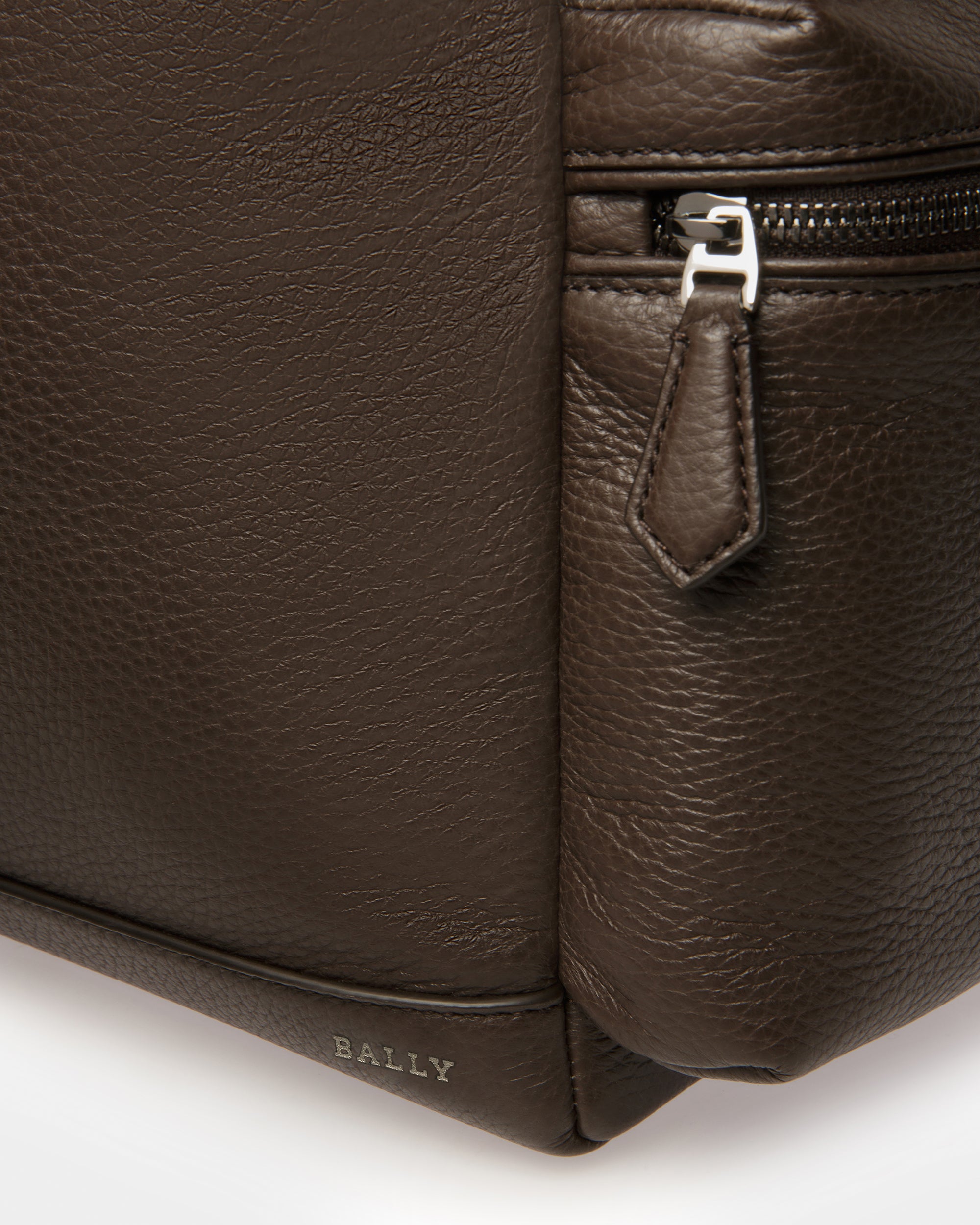 Cliford Leather Backpack In Ebony Brown - Men's - Bally - 08