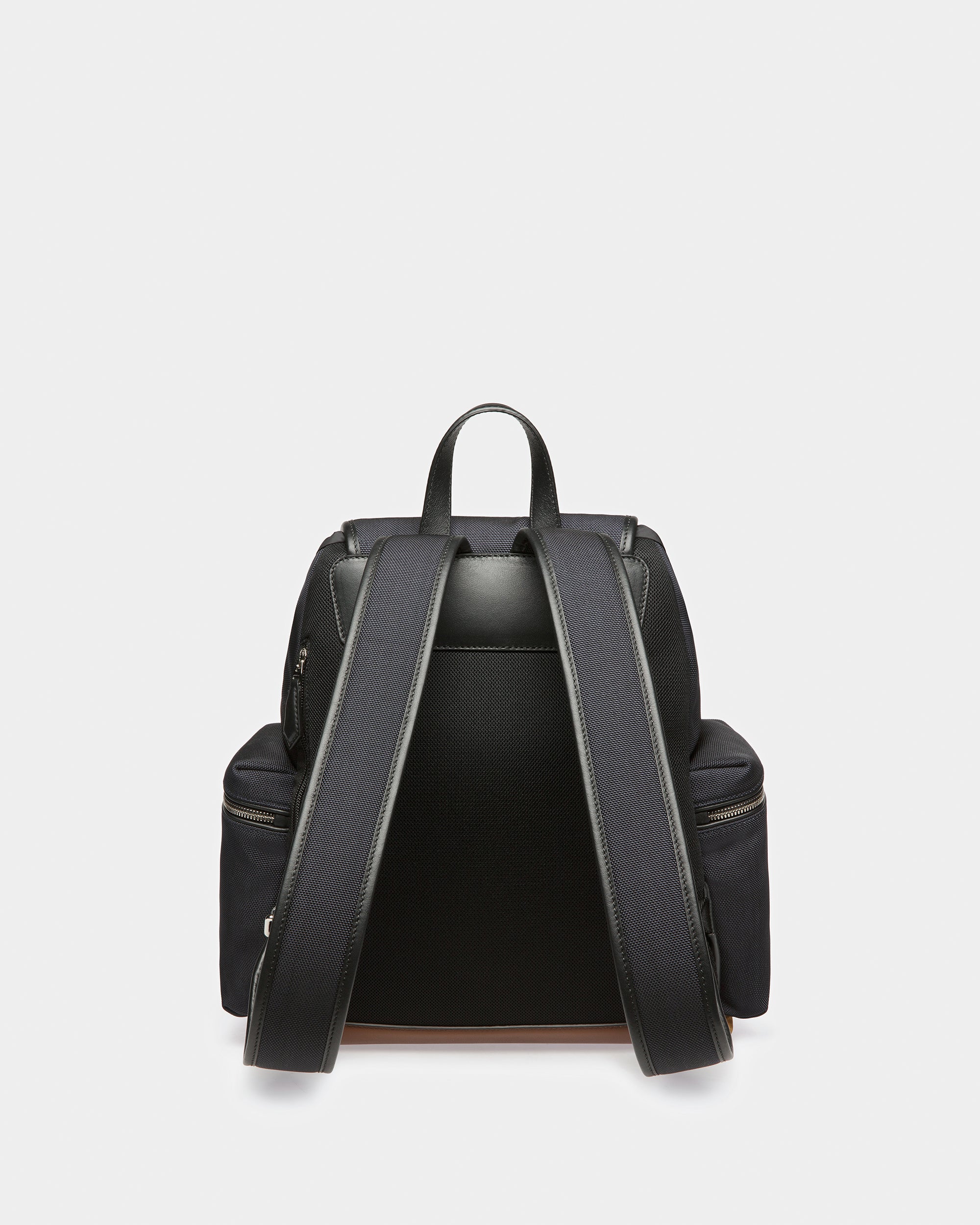 Cliford Small Leather And Nylon Backpack In Midnight - Men's - Bally - 03