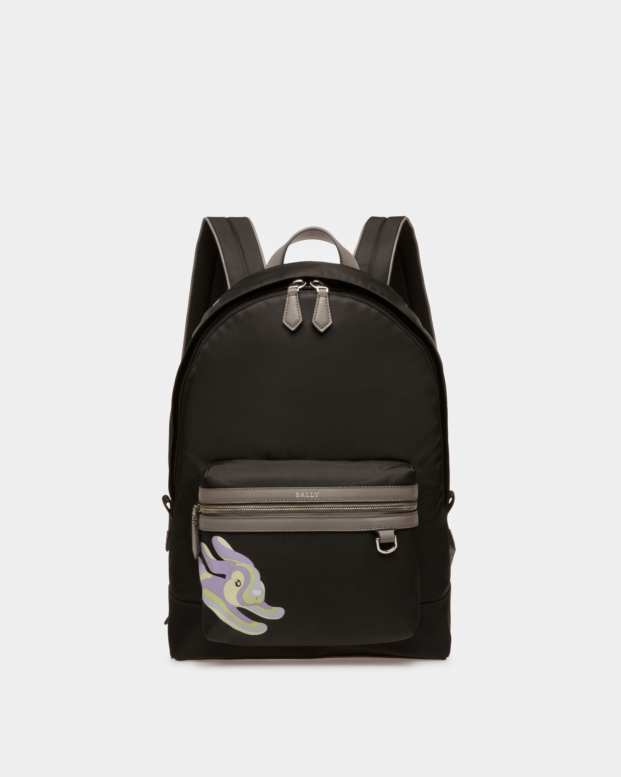 Harper Nylon And Leather Backpack In Black - Men's - Bally - 01