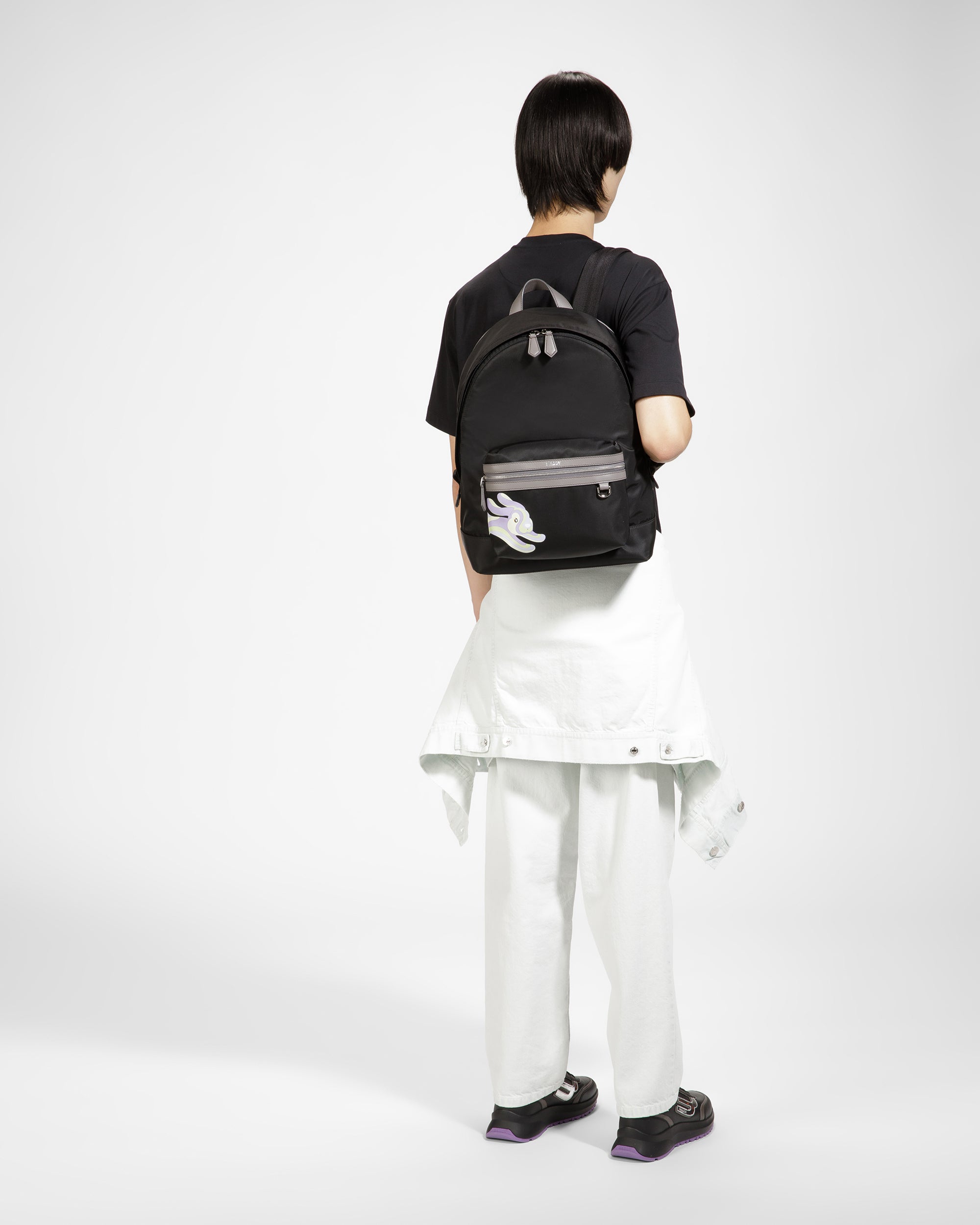 Harper Nylon And Leather Backpack In Black - Men's - Bally - 04