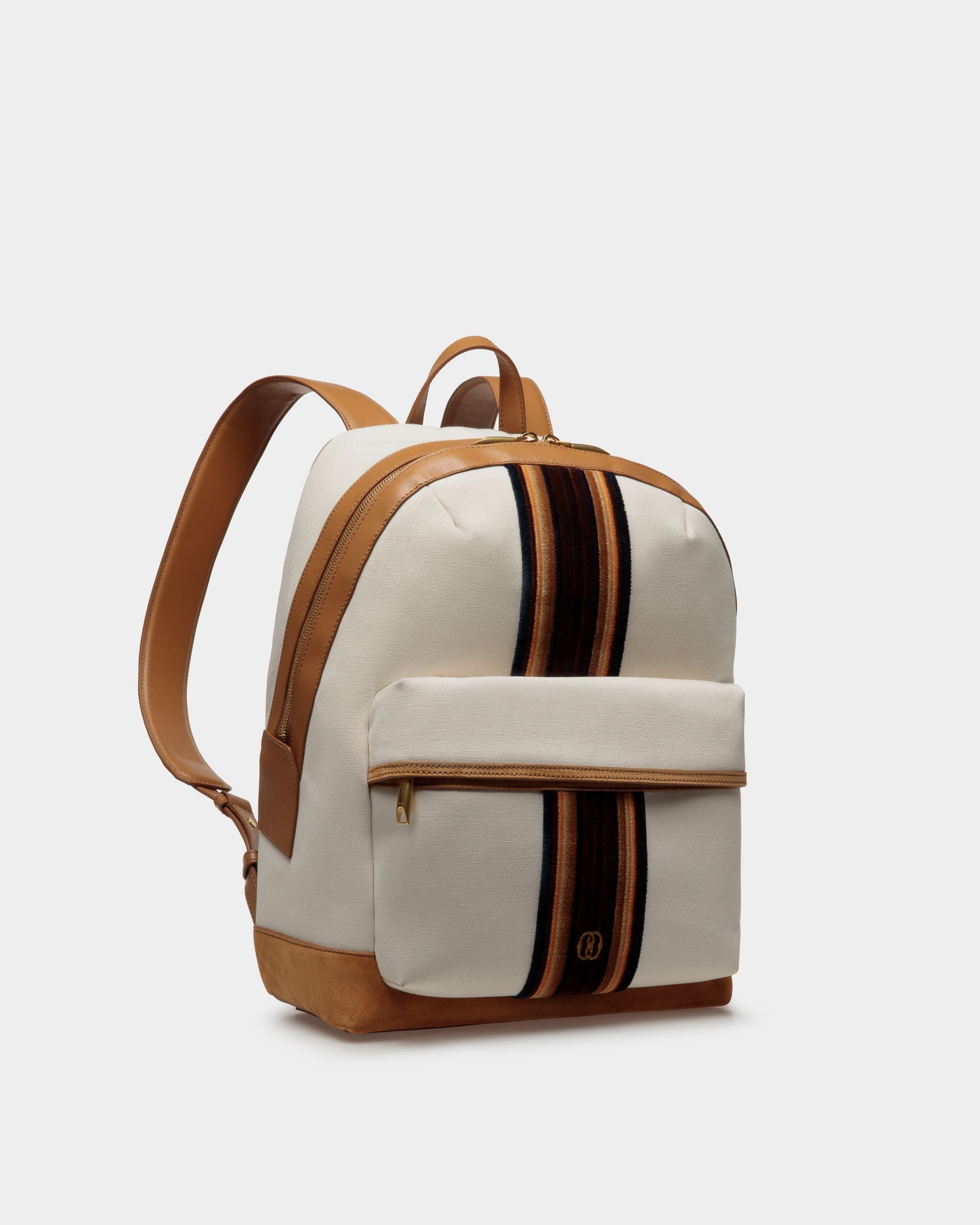 Gare Backpack In Natural And Desert Fabric - Men's - Bally - 03