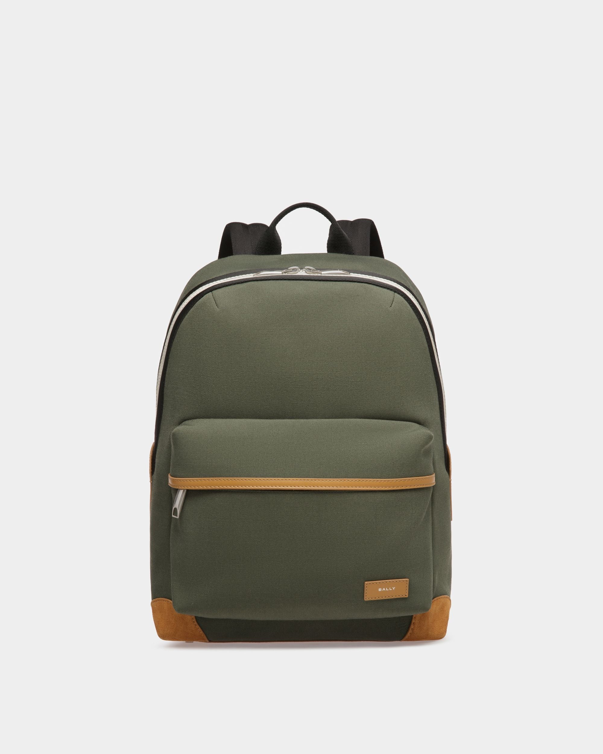 Ribbon Backpack In Khaki Fabric - Men's - Bally - 01