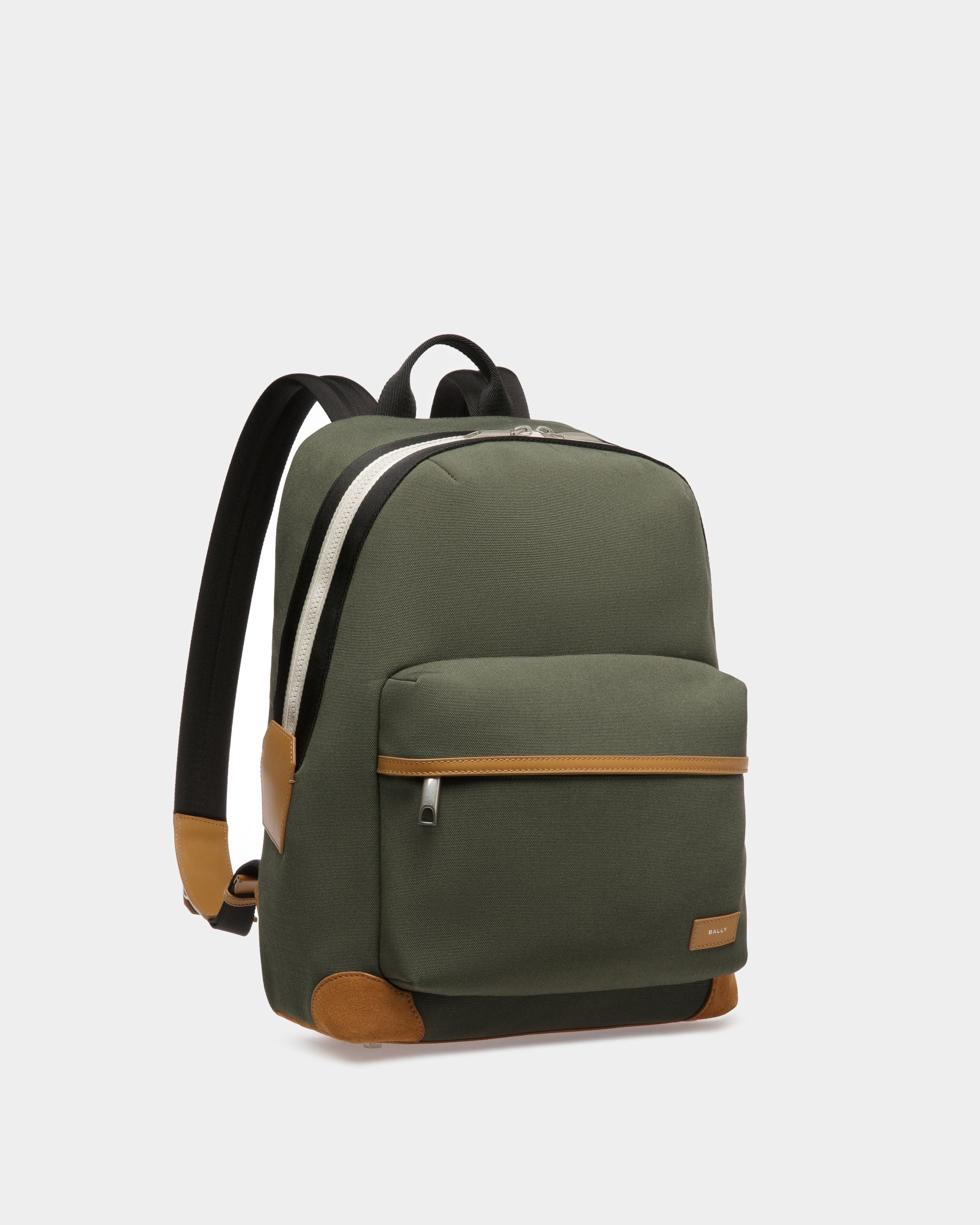 Ribbon Backpack In Khaki Fabric - Men's - Bally - 03