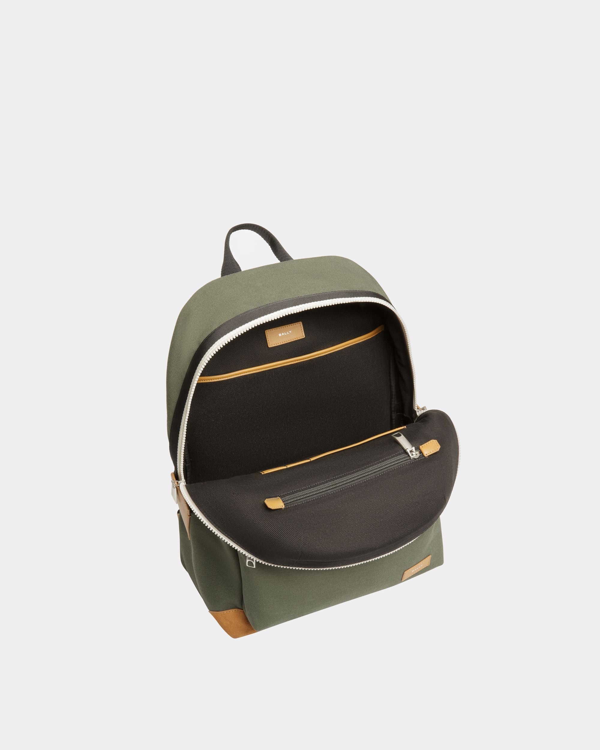 Ribbon Backpack In Khaki Fabric - Men's - Bally - 04