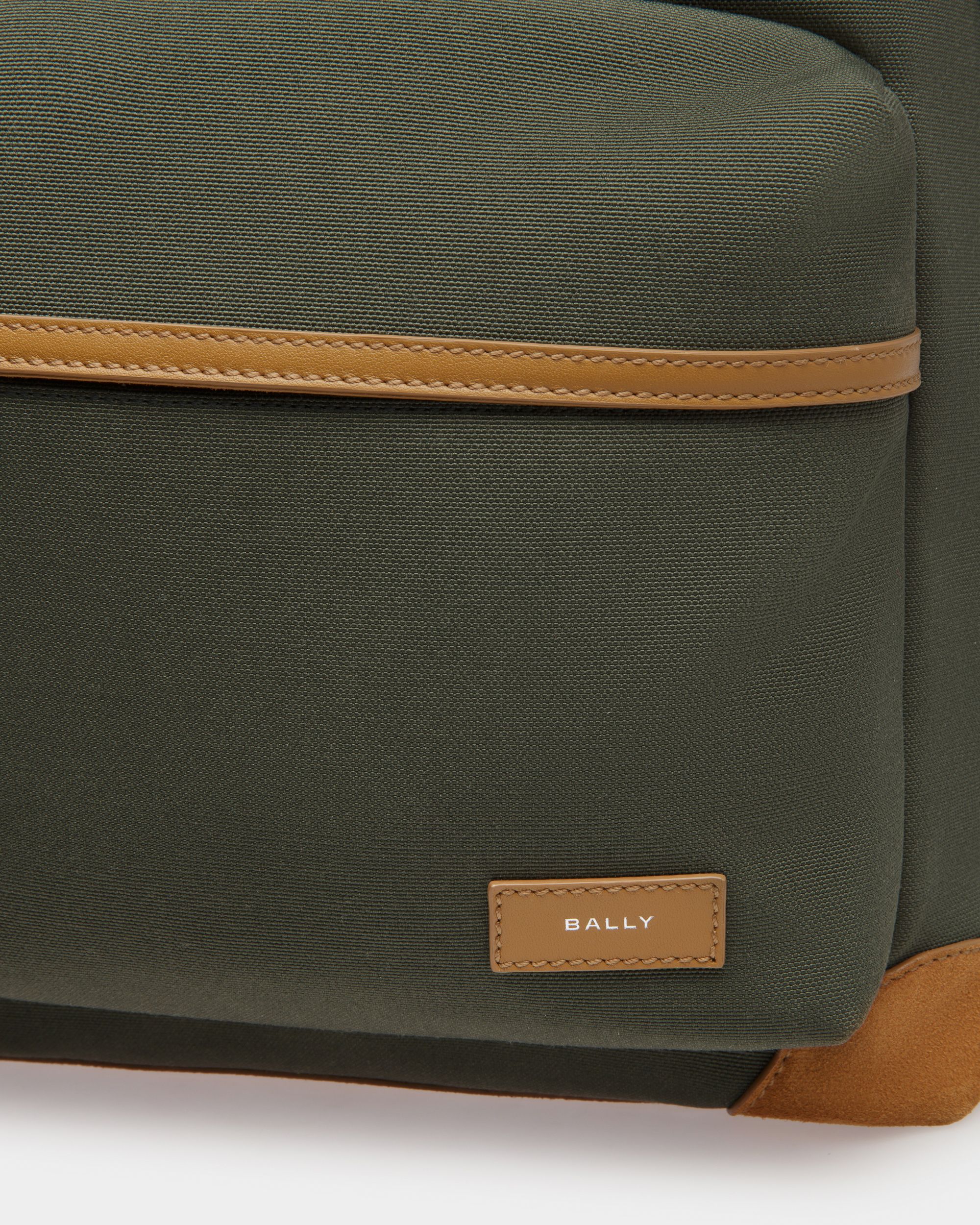Ribbon Backpack In Khaki Fabric - Men's - Bally - 05