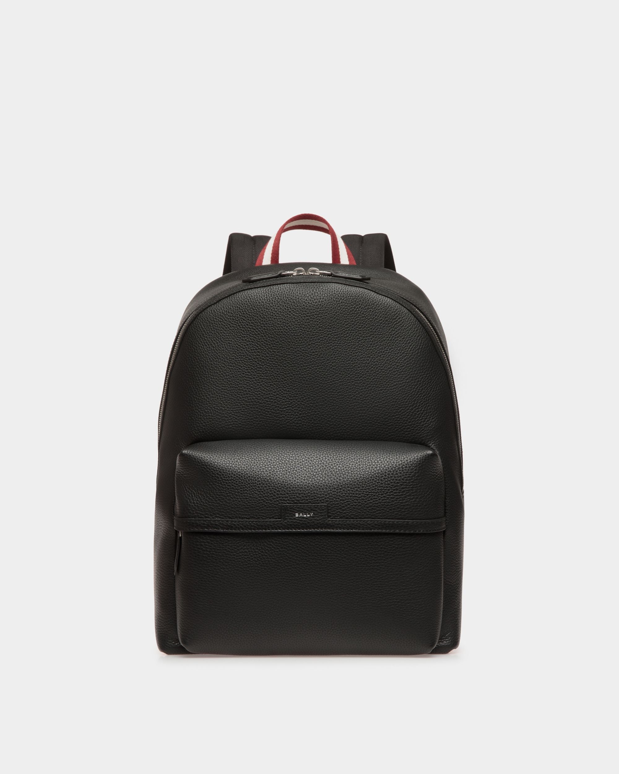 Code Backpack in Black Grained Leather - Men's - Bally - 01
