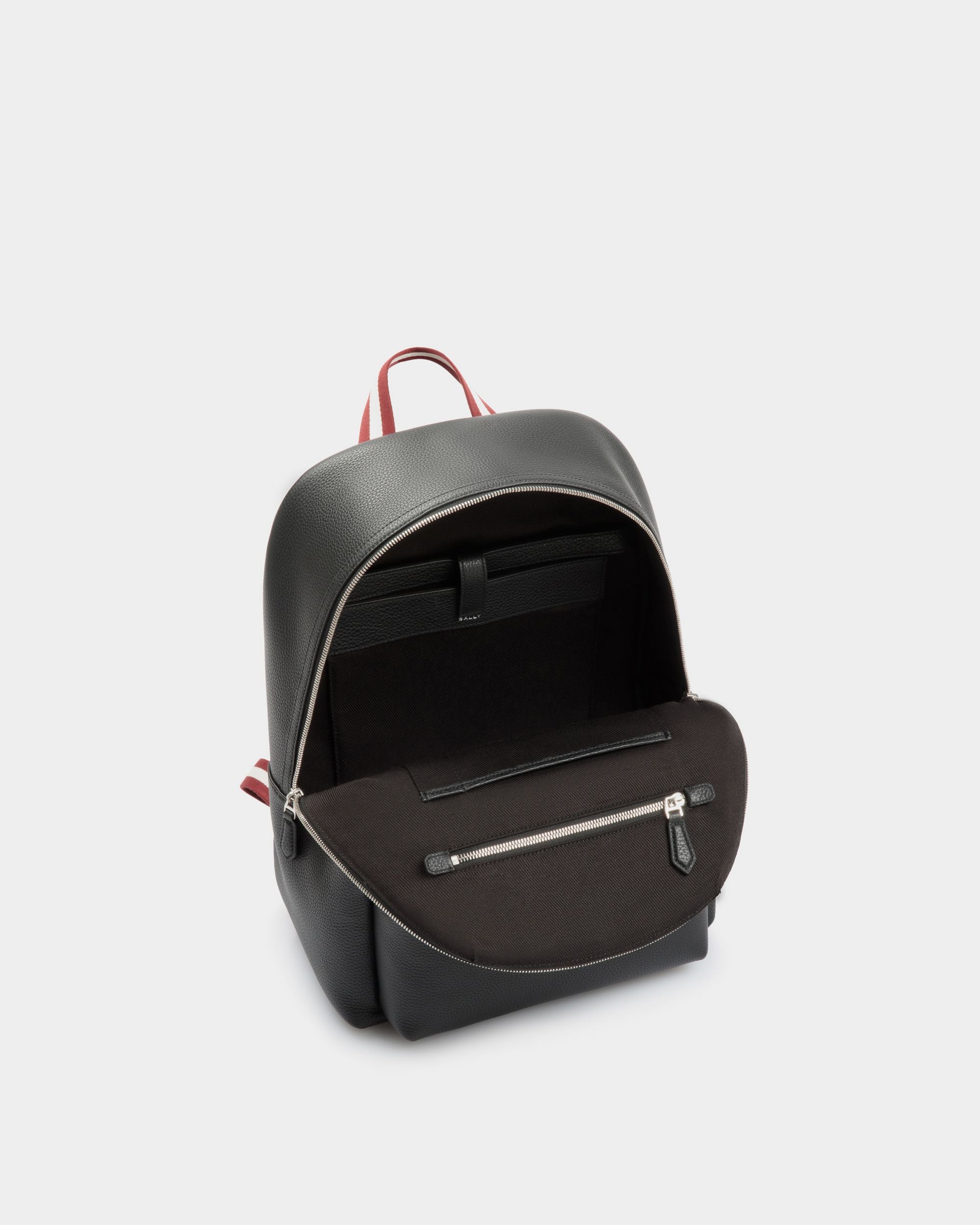 Code Backpack in Black Grained Leather - Men's - Bally - 05