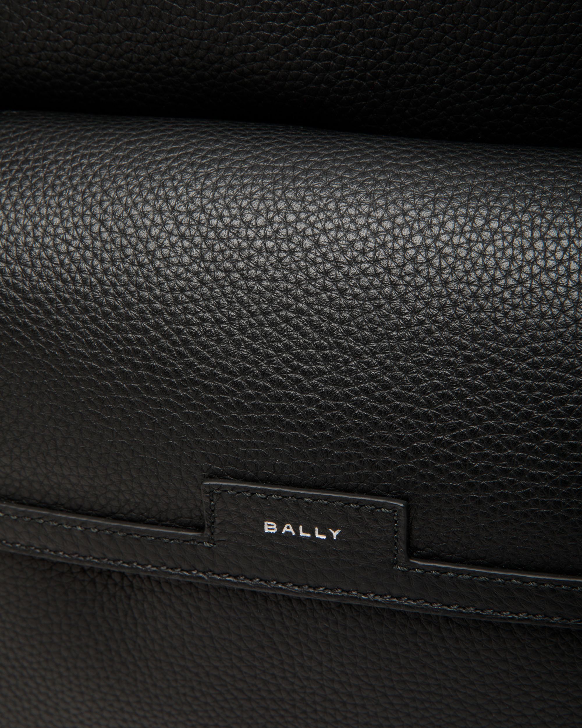 Code Backpack in Black Grained Leather - Men's - Bally - 06