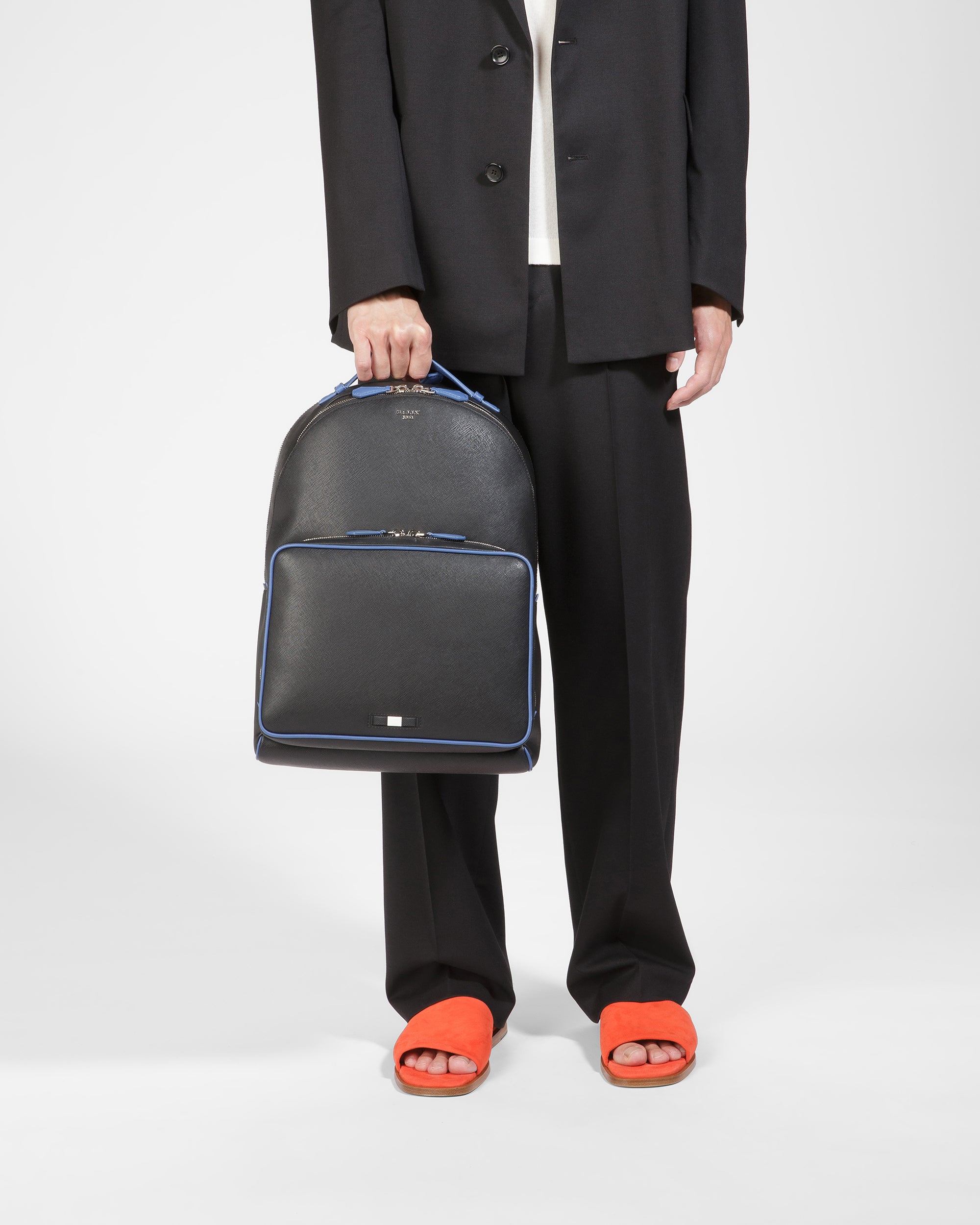 Mavrick Backpack In Black And Blue Neon - Men's - Bally - 03