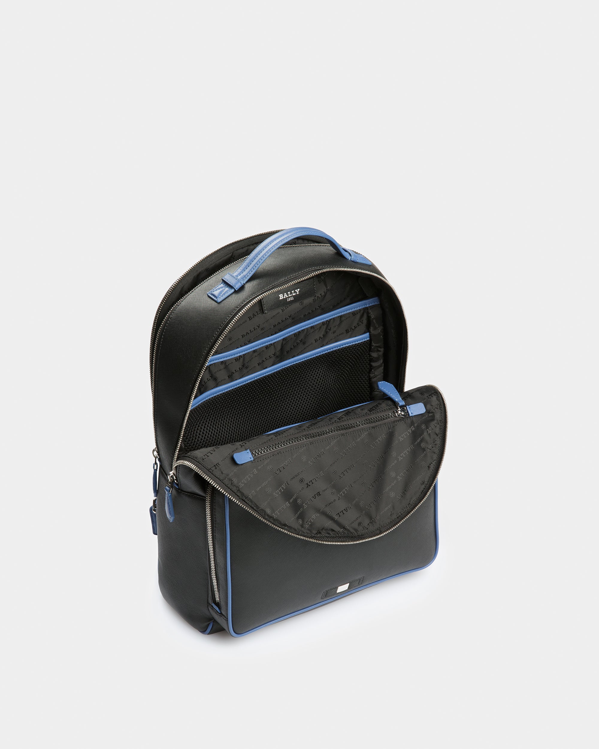 Mavrick Backpack In Black And Blue Neon - Men's - Bally - 04