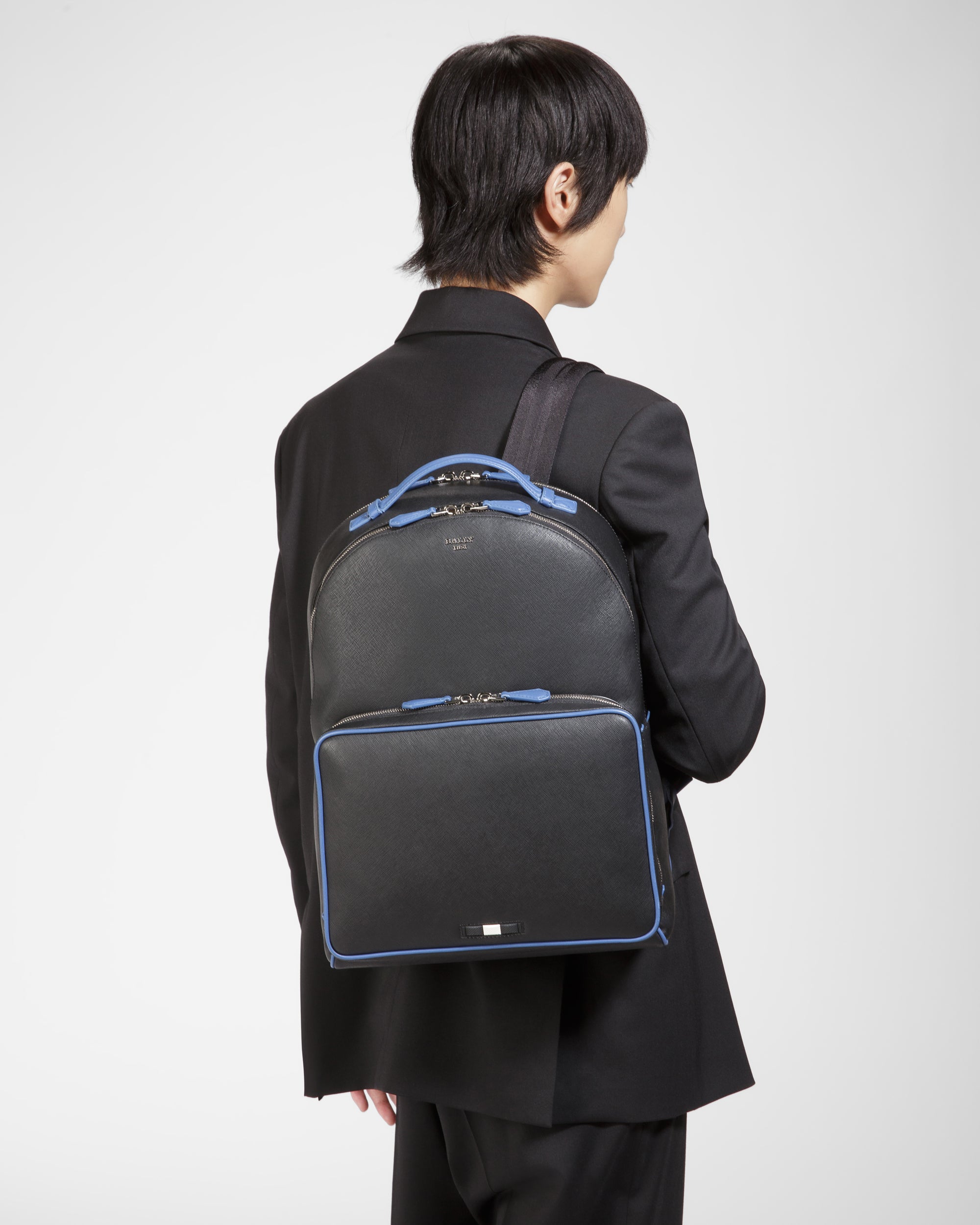 Mavrick Backpack In Black And Blue Neon - Men's - Bally - 07