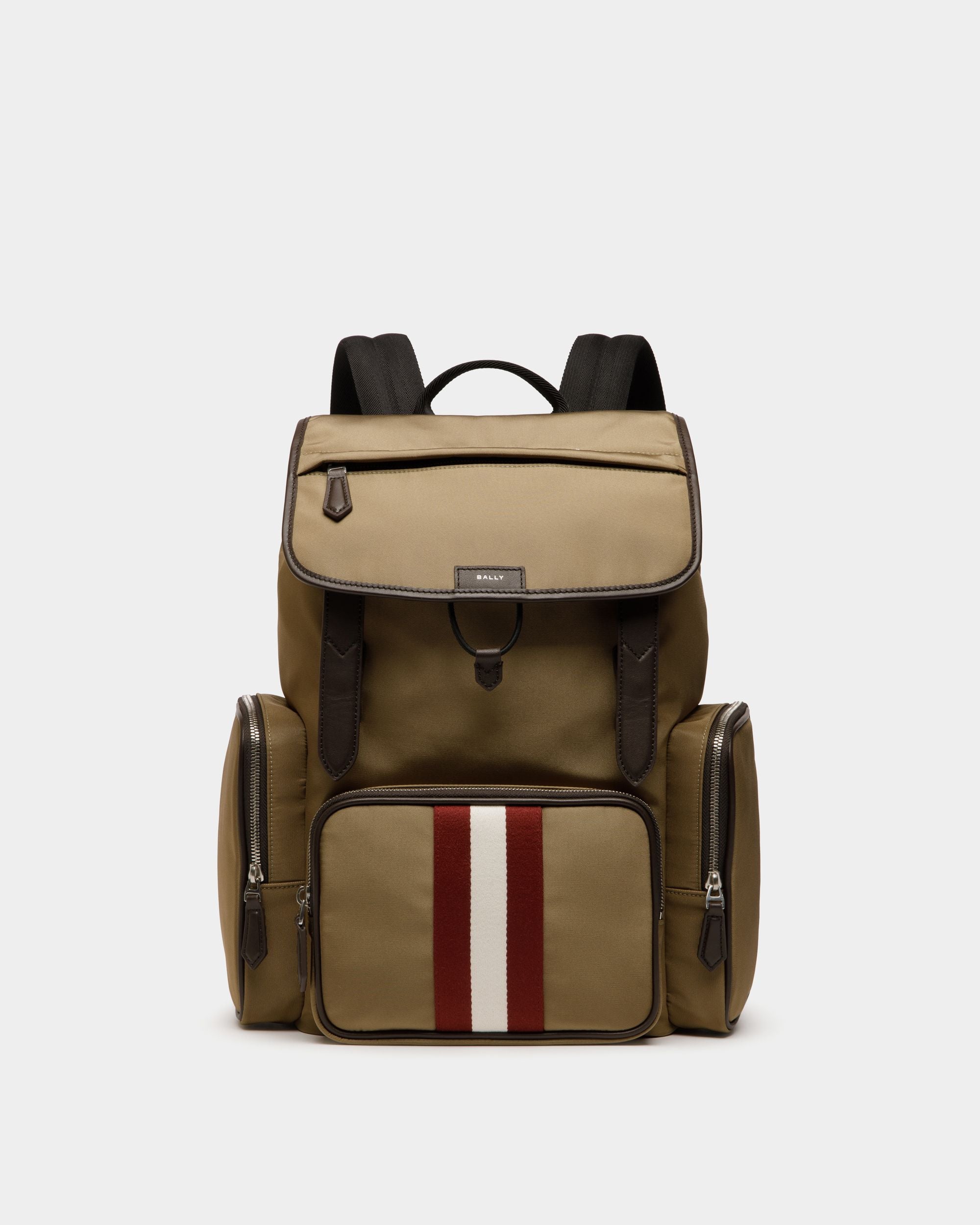 Code Backpack in Camel Nylon - Men's - Bally - 01