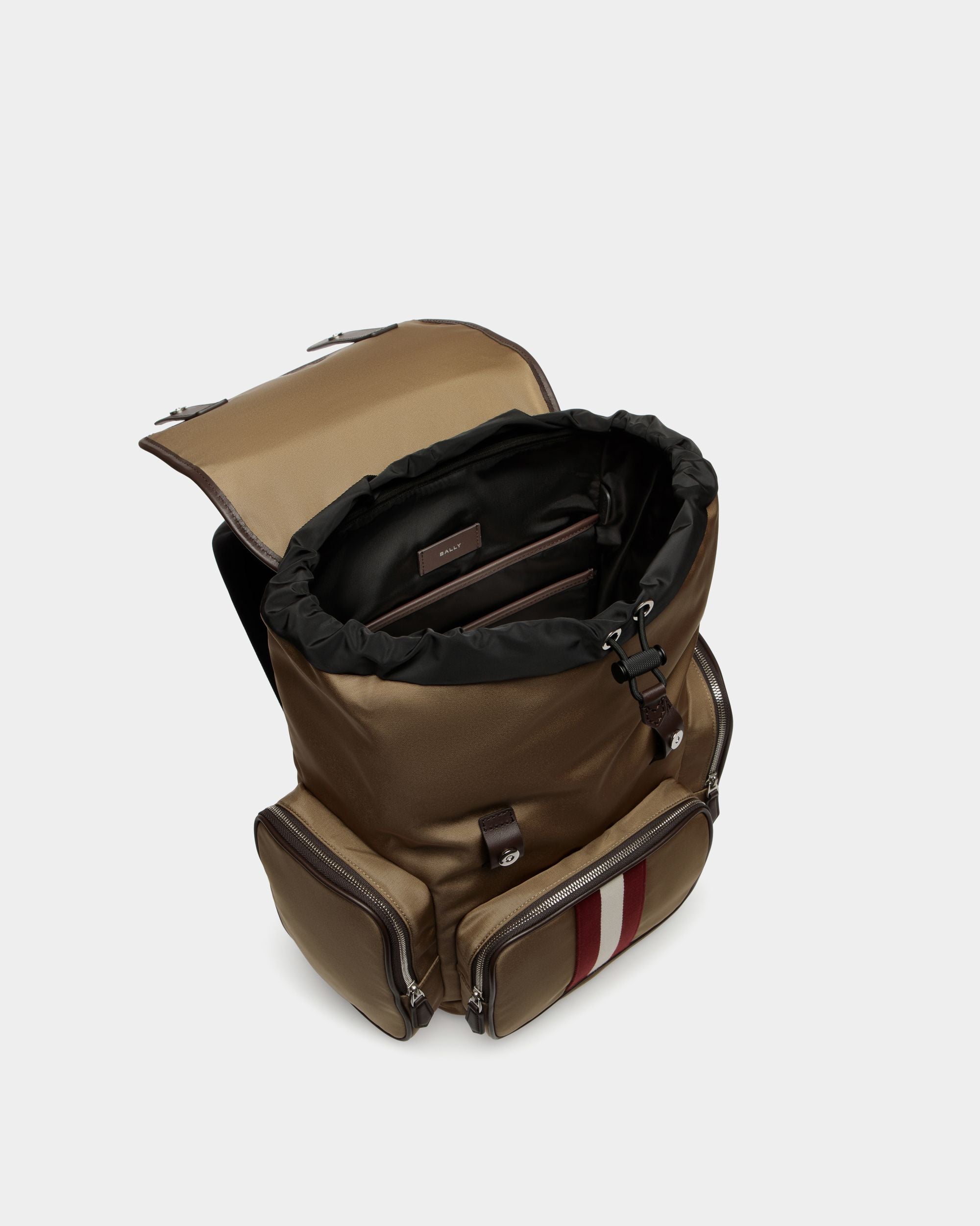 Code Backpack in Camel Nylon - Men's - Bally - 04