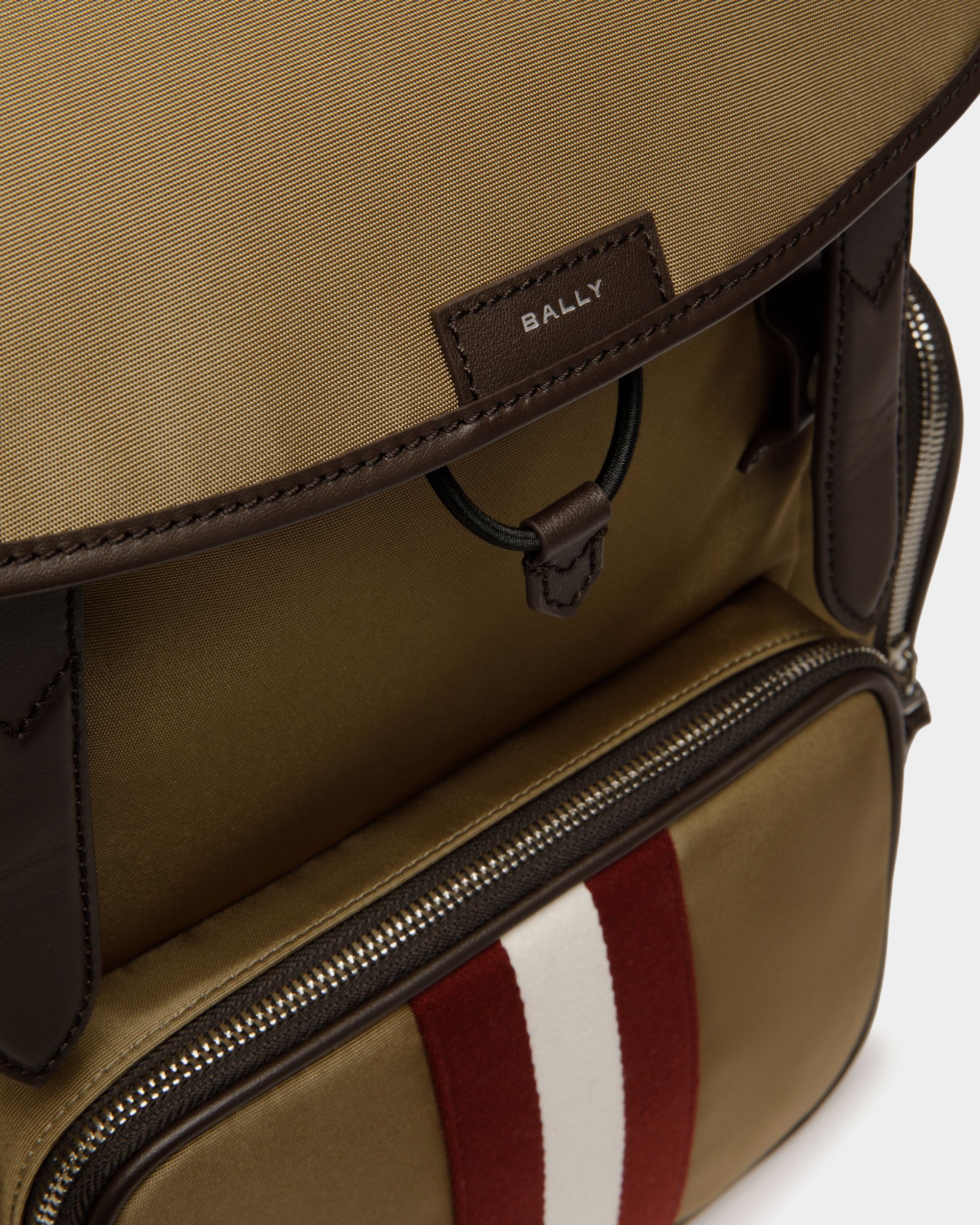 Code Backpack in Camel Nylon - Men's - Bally - 05