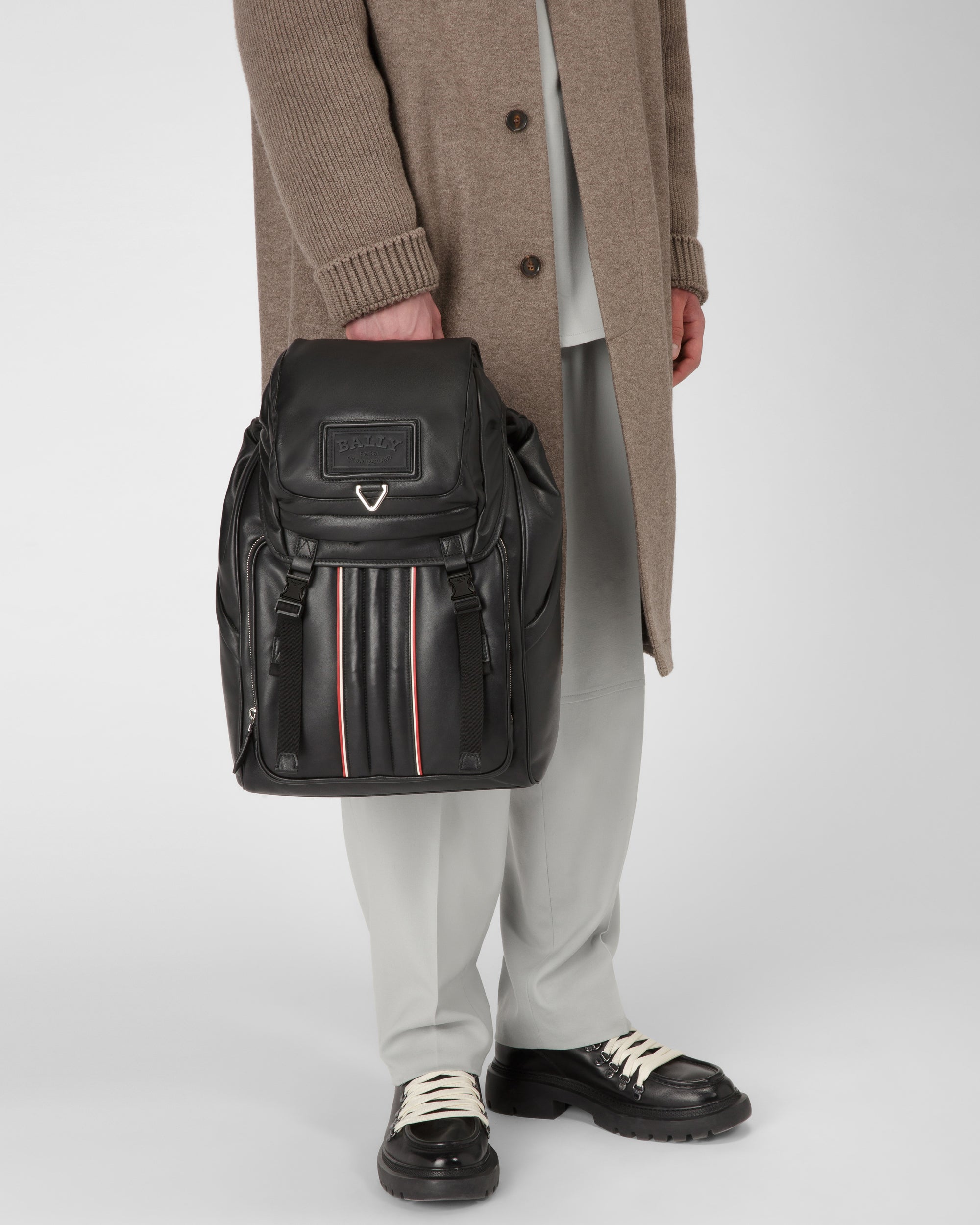 Athor Leather Backpack In Black - Men's - Bally - 02