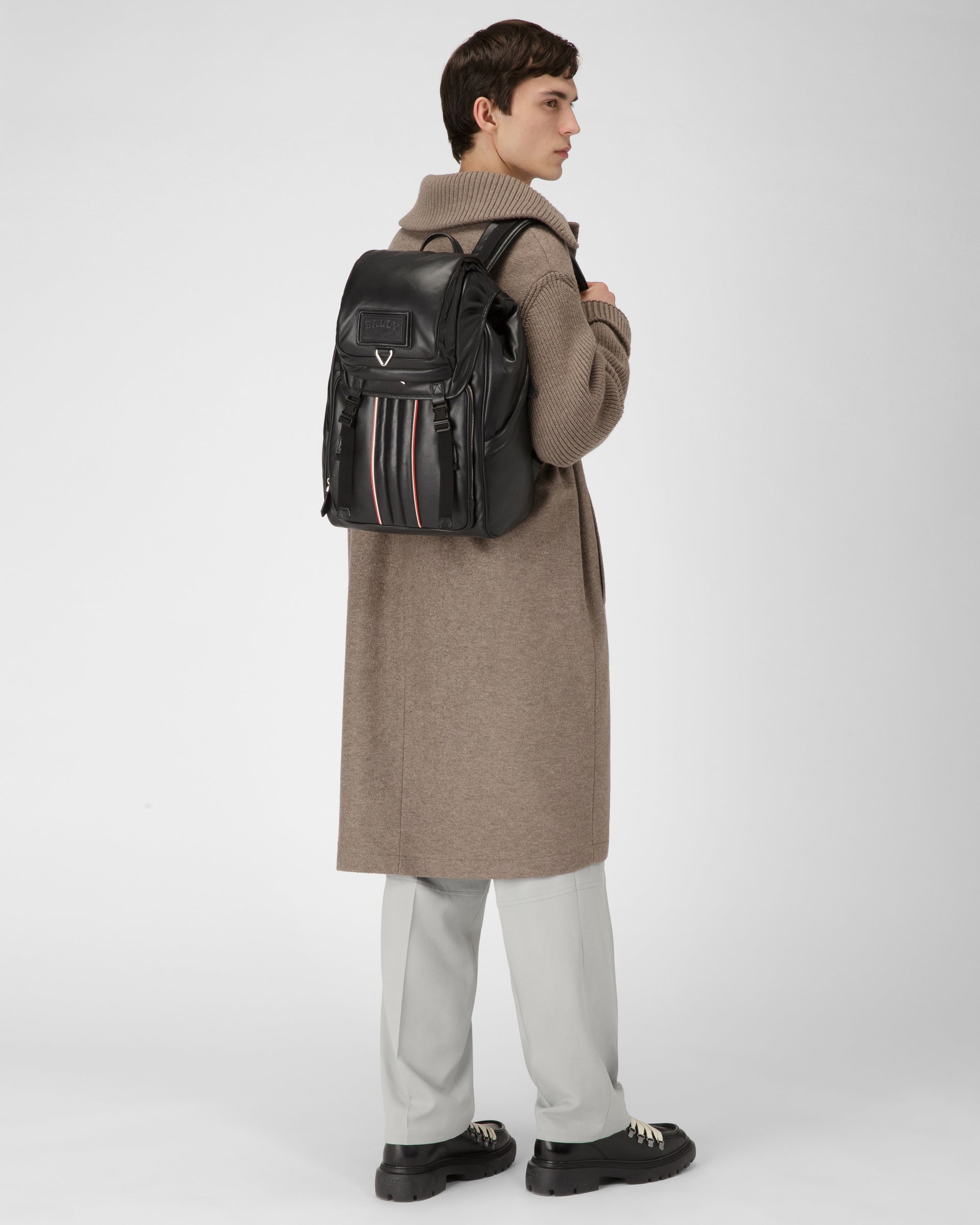 Athor Leather Backpack In Black - Men's - Bally - 06