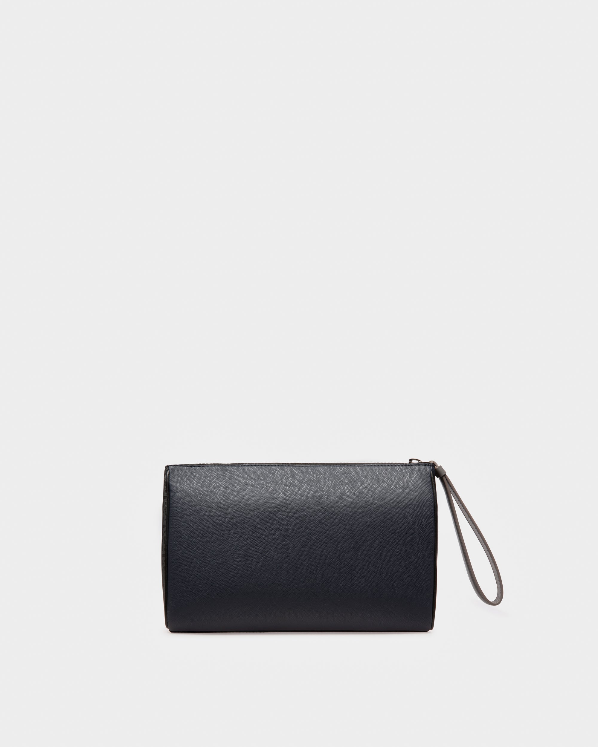 Makid Leather Clutch Bag In Navy - Men's - Bally - 03