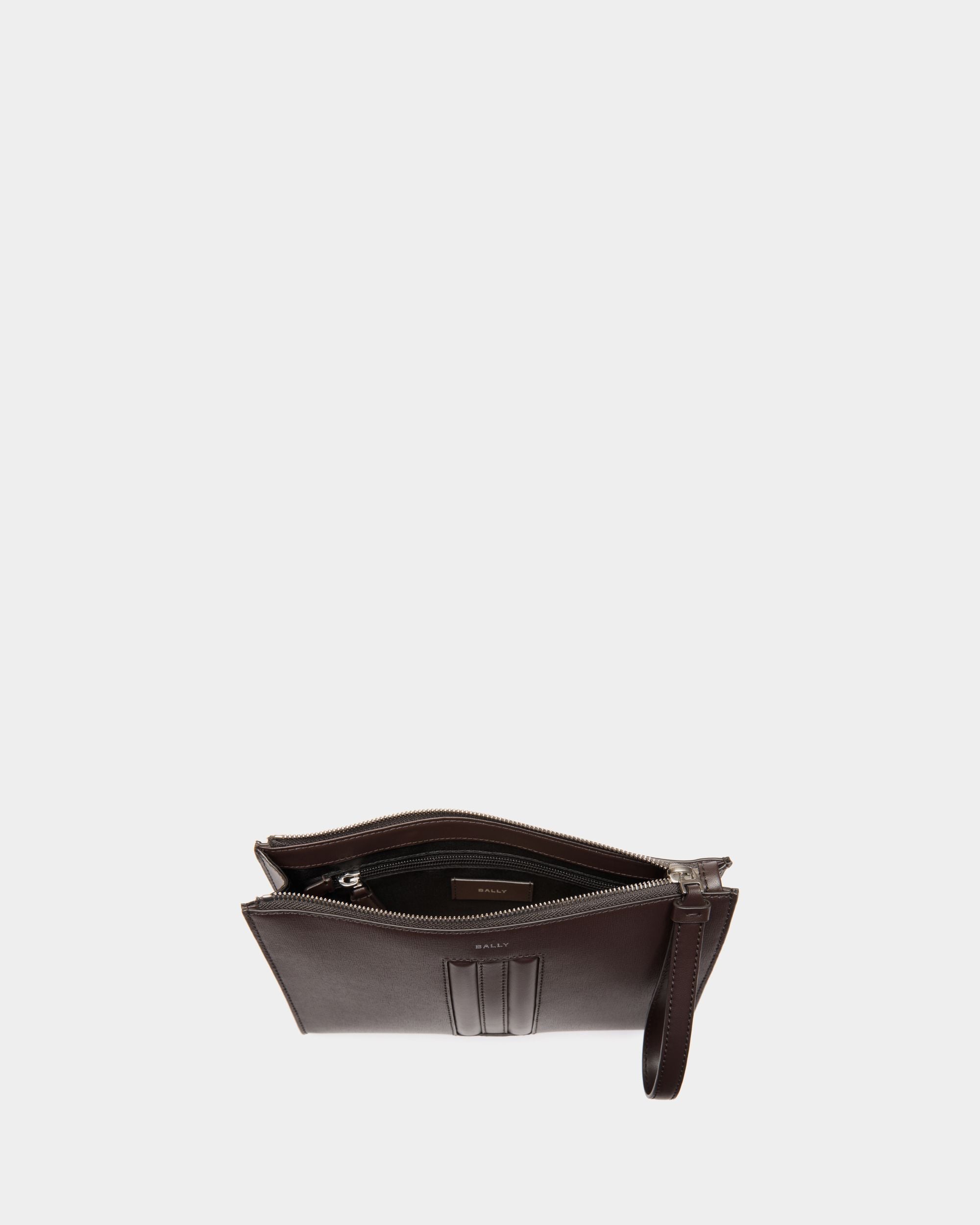 Mythos Pouch in Ebano Recycled Leather - Men's - Bally - 04