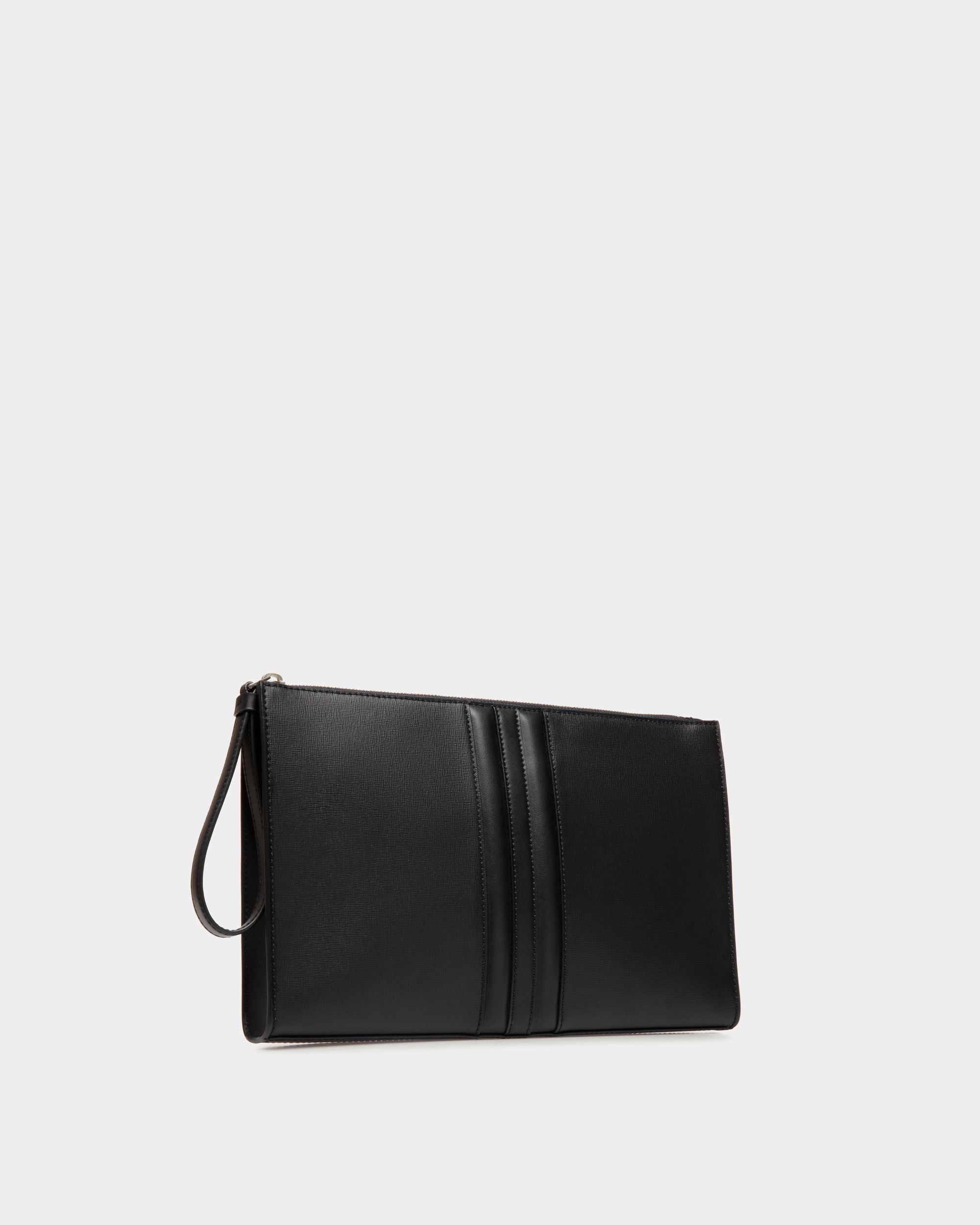 Mythos Pouch in Black Recycled Leather - Men's - Bally - 04