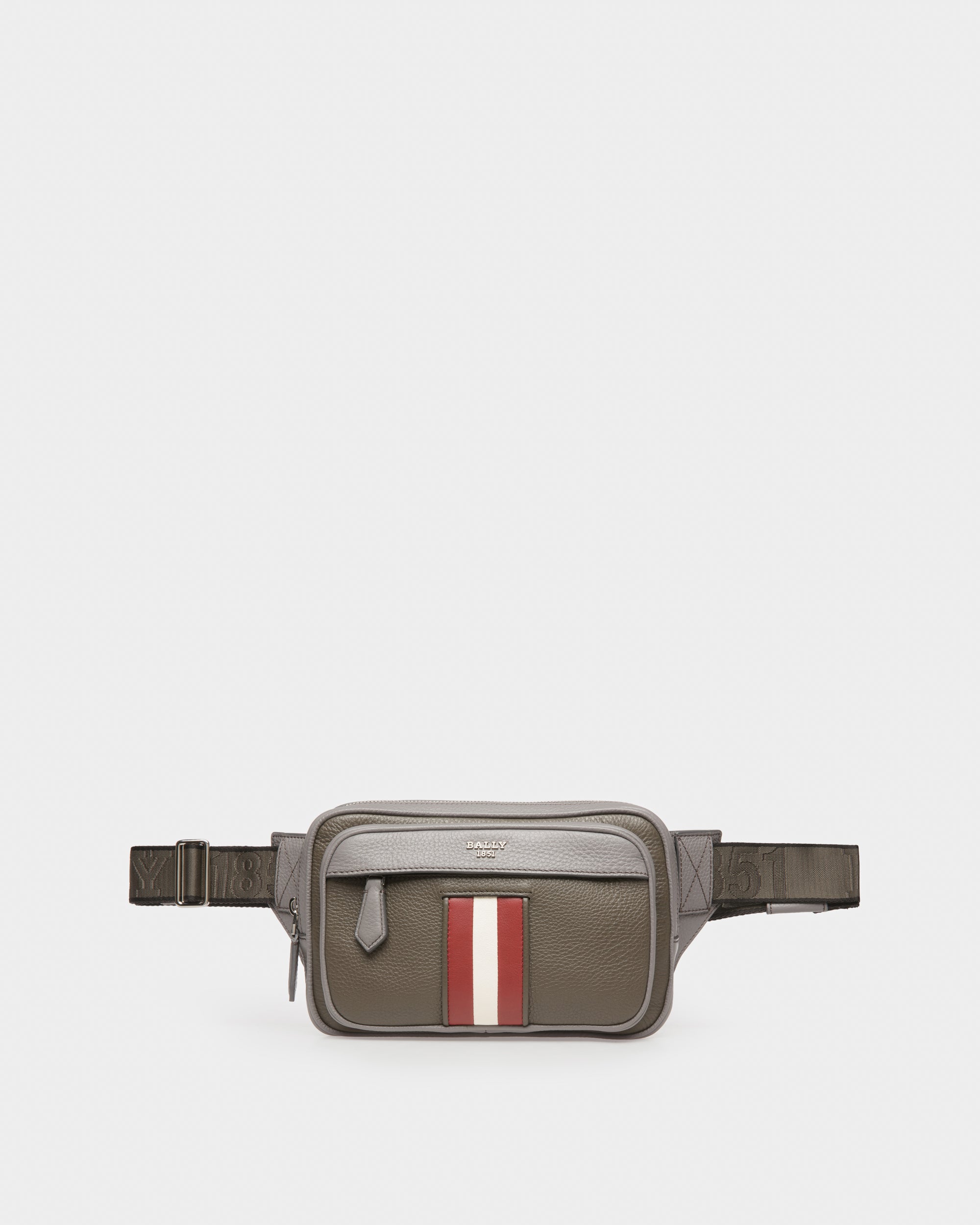 Hilbert Leather Bum Bag In Army Green - Men's - Bally - 01