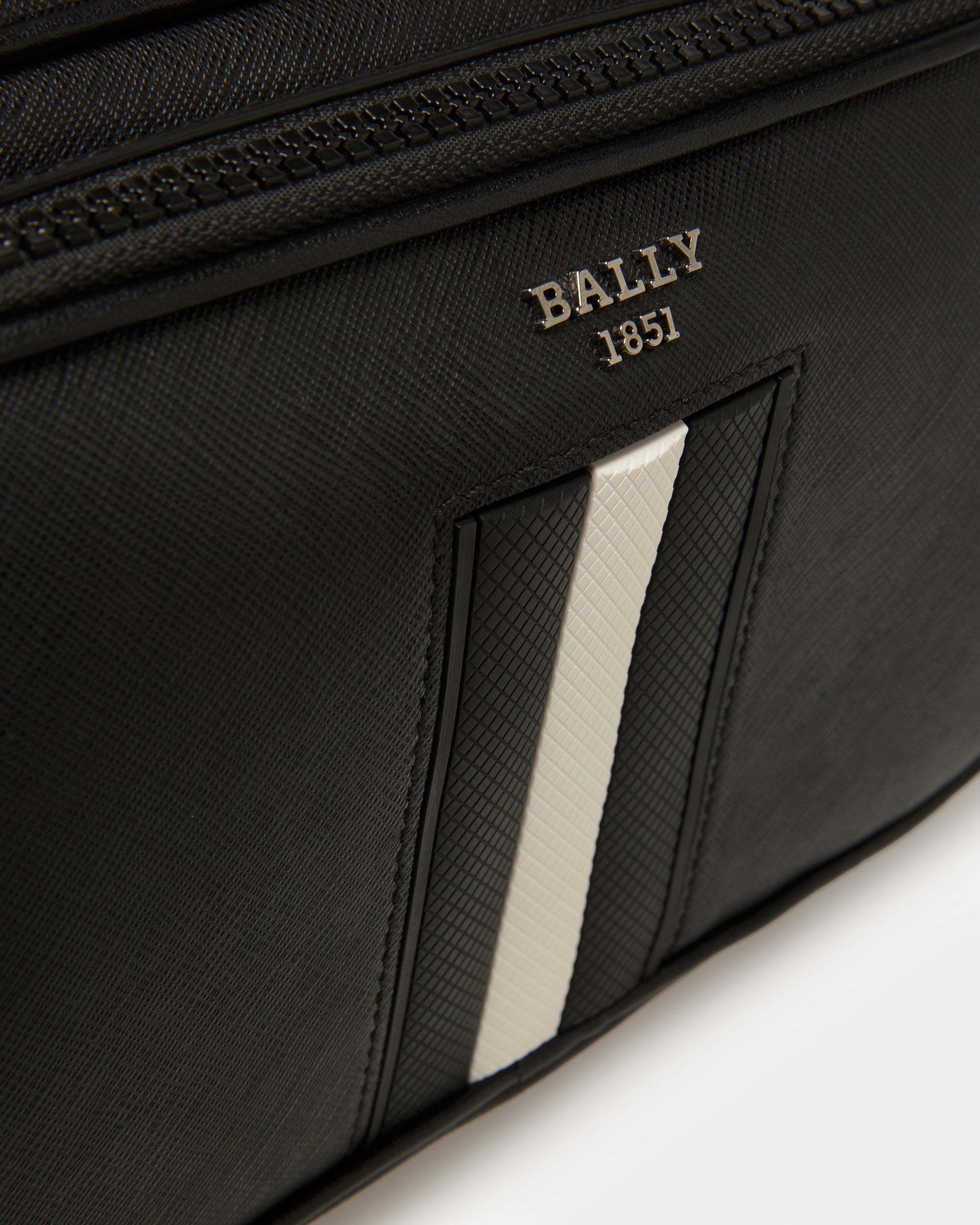 Makeba Leather Crossbody Bag In Black And Bone - Men's - Bally - 05
